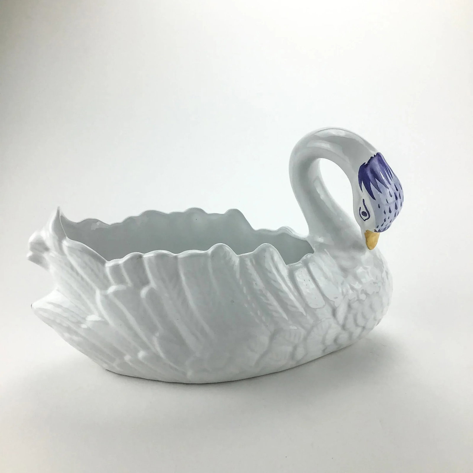 Large Vintage Ceramic Swan Planter - 6