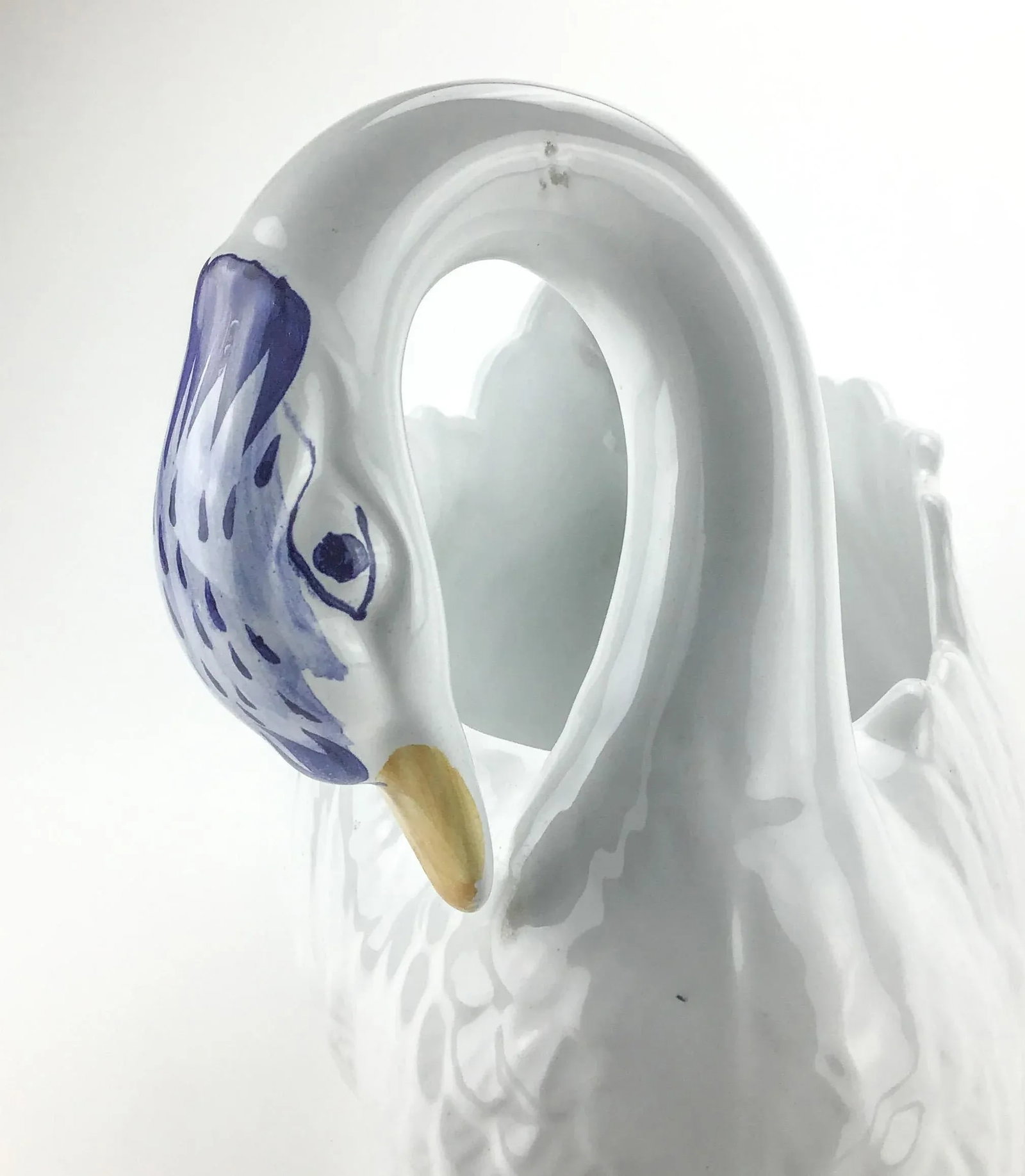 Large Vintage Ceramic Swan Planter - 8