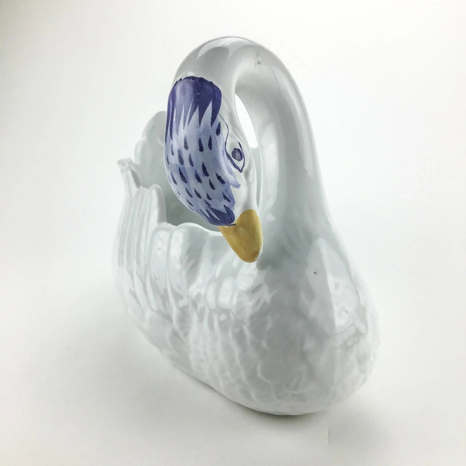 Large Vintage Ceramic Swan Planter - 9