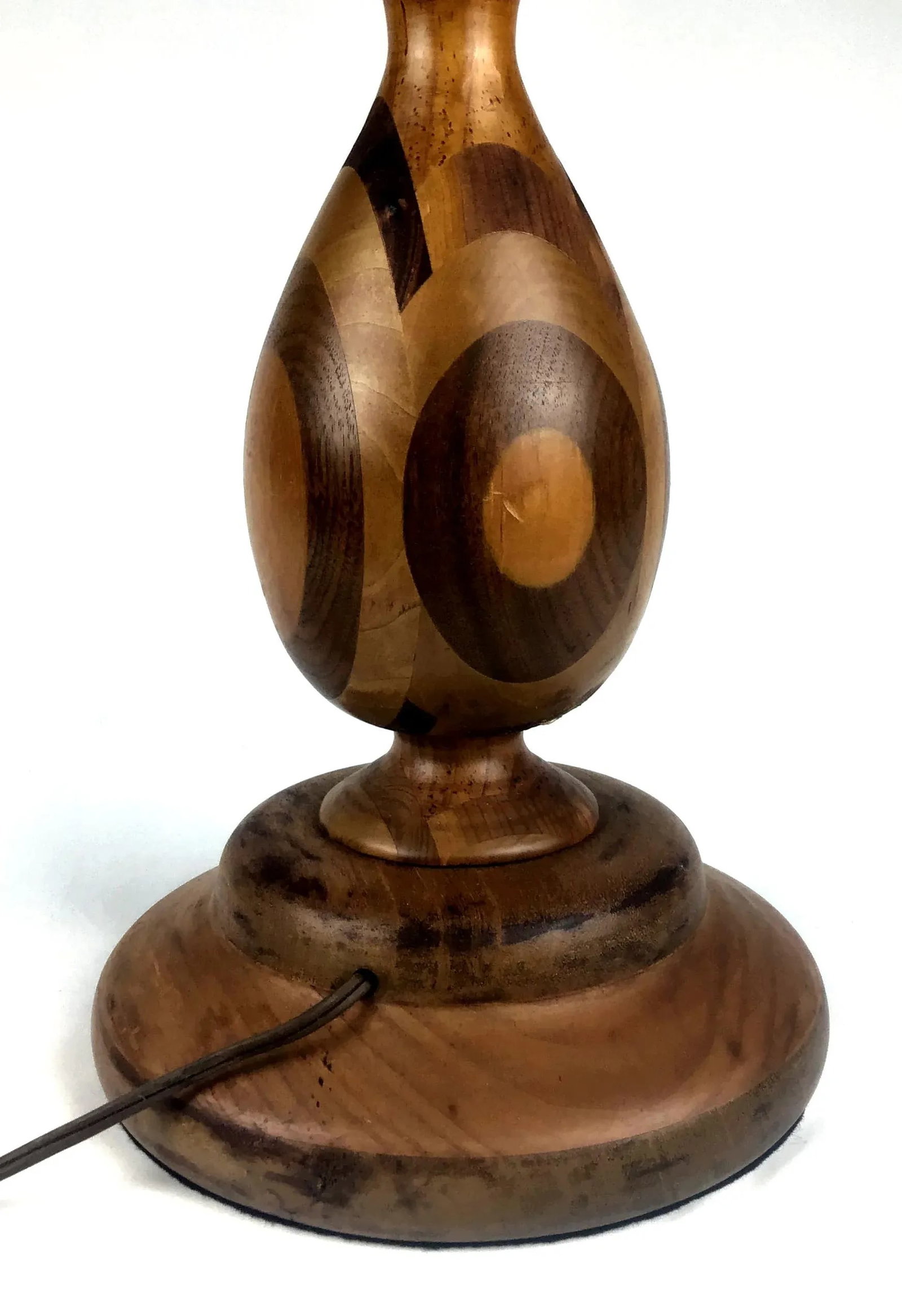 Inlaid Solid Wood Lamp Base - 5