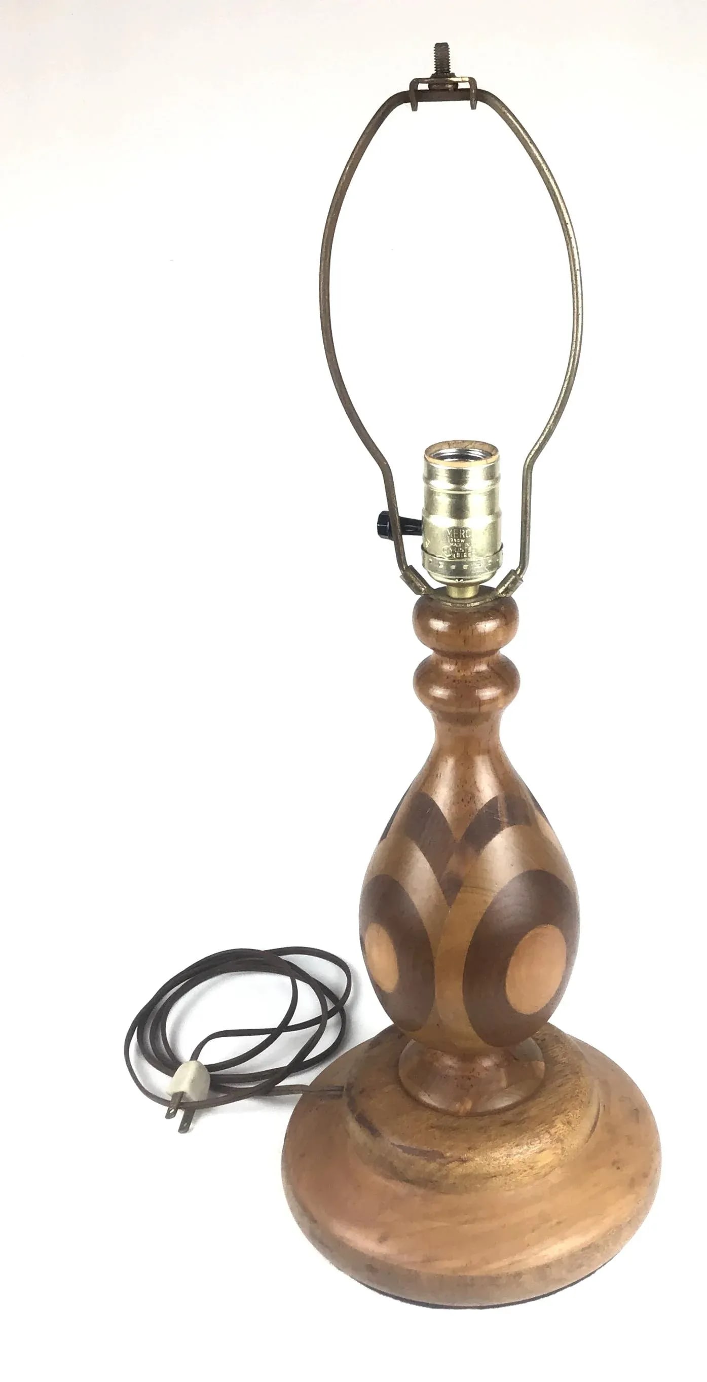 Inlaid Solid Wood Lamp Base - 7