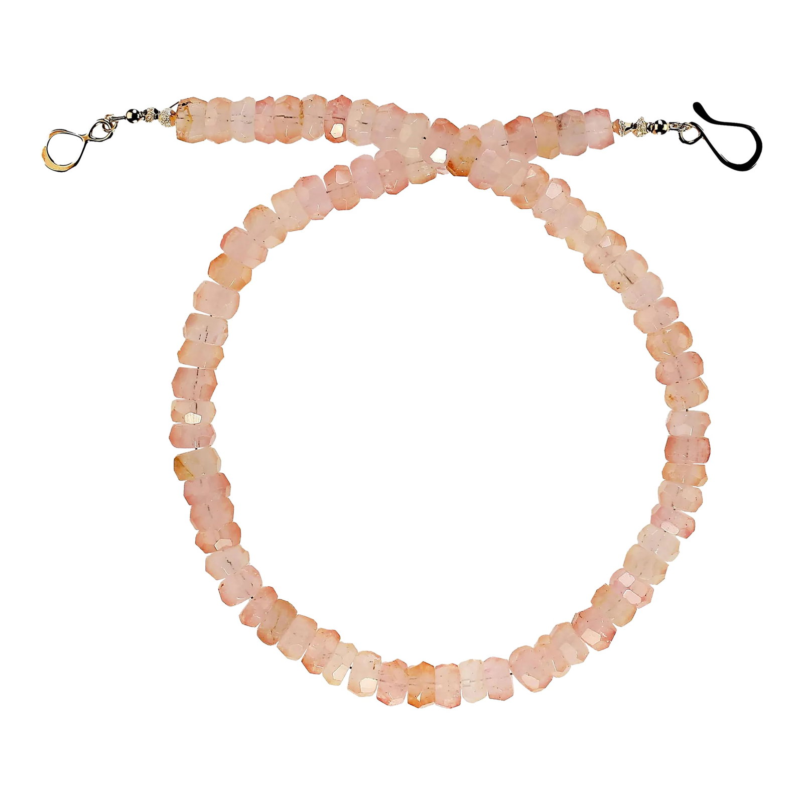 Pinky Morganite Faceted Rondel Necklace - 2