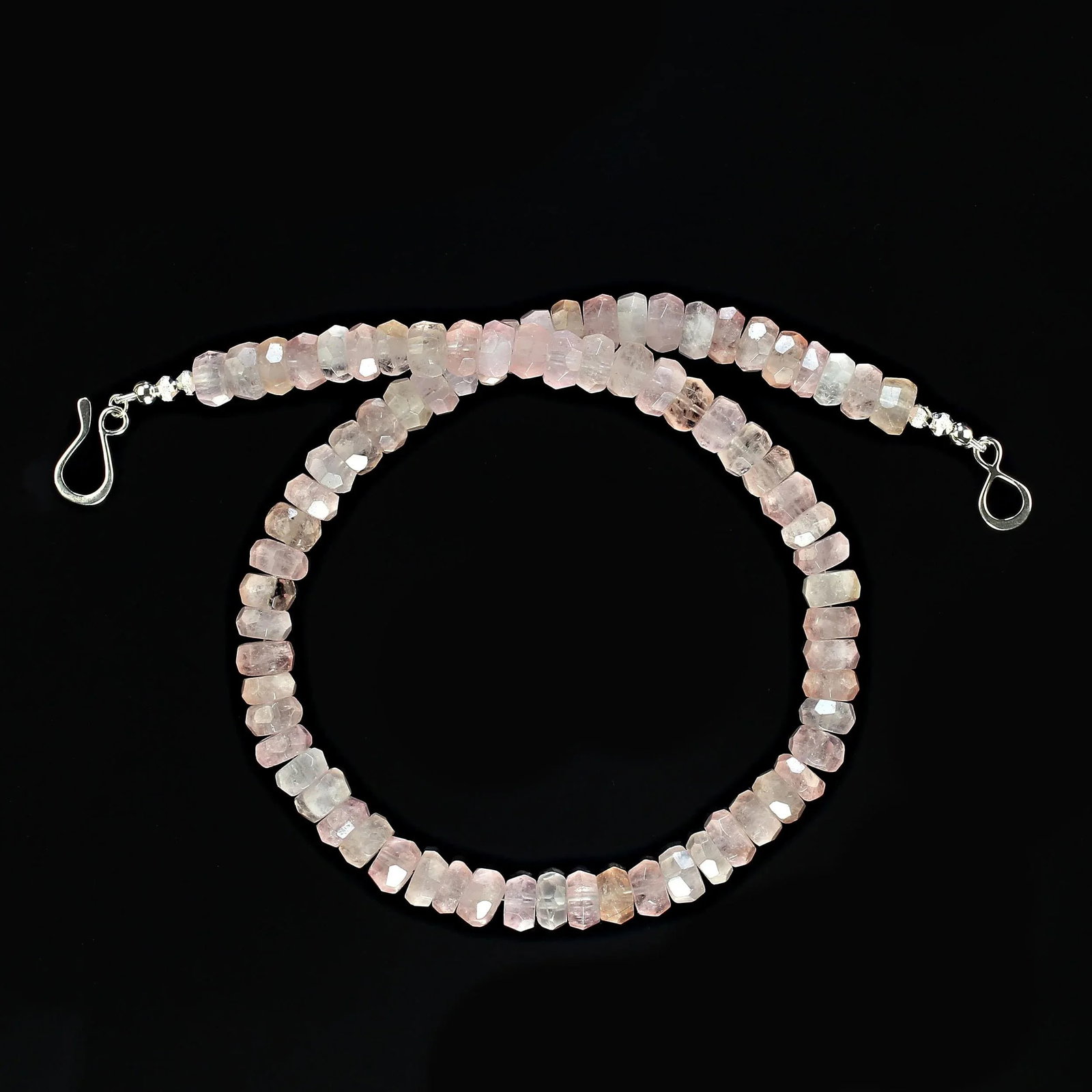 Pinky Morganite Faceted Rondel Necklace - 4