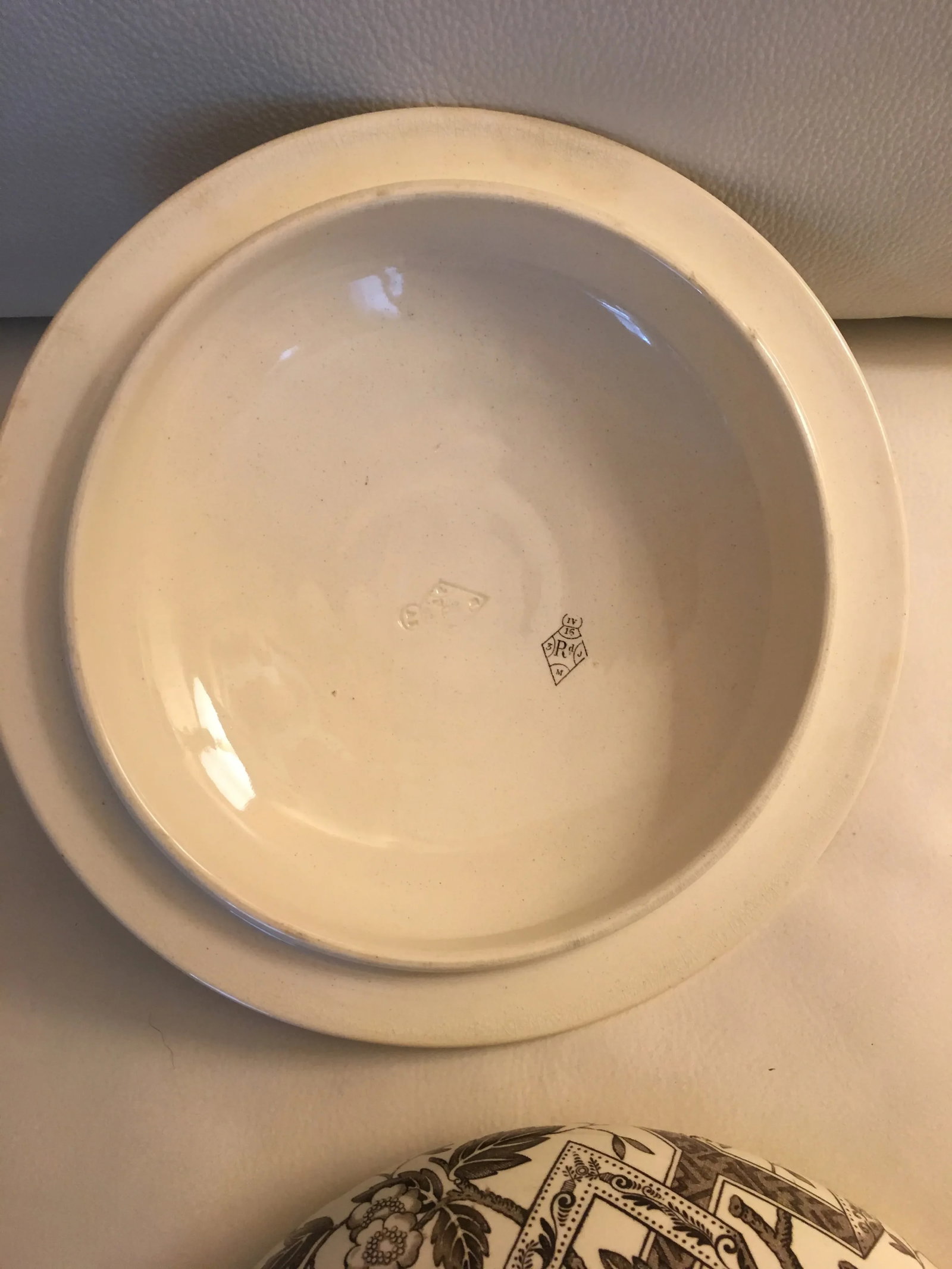 Antique Floral and Scenic Transferware Tureen - 6