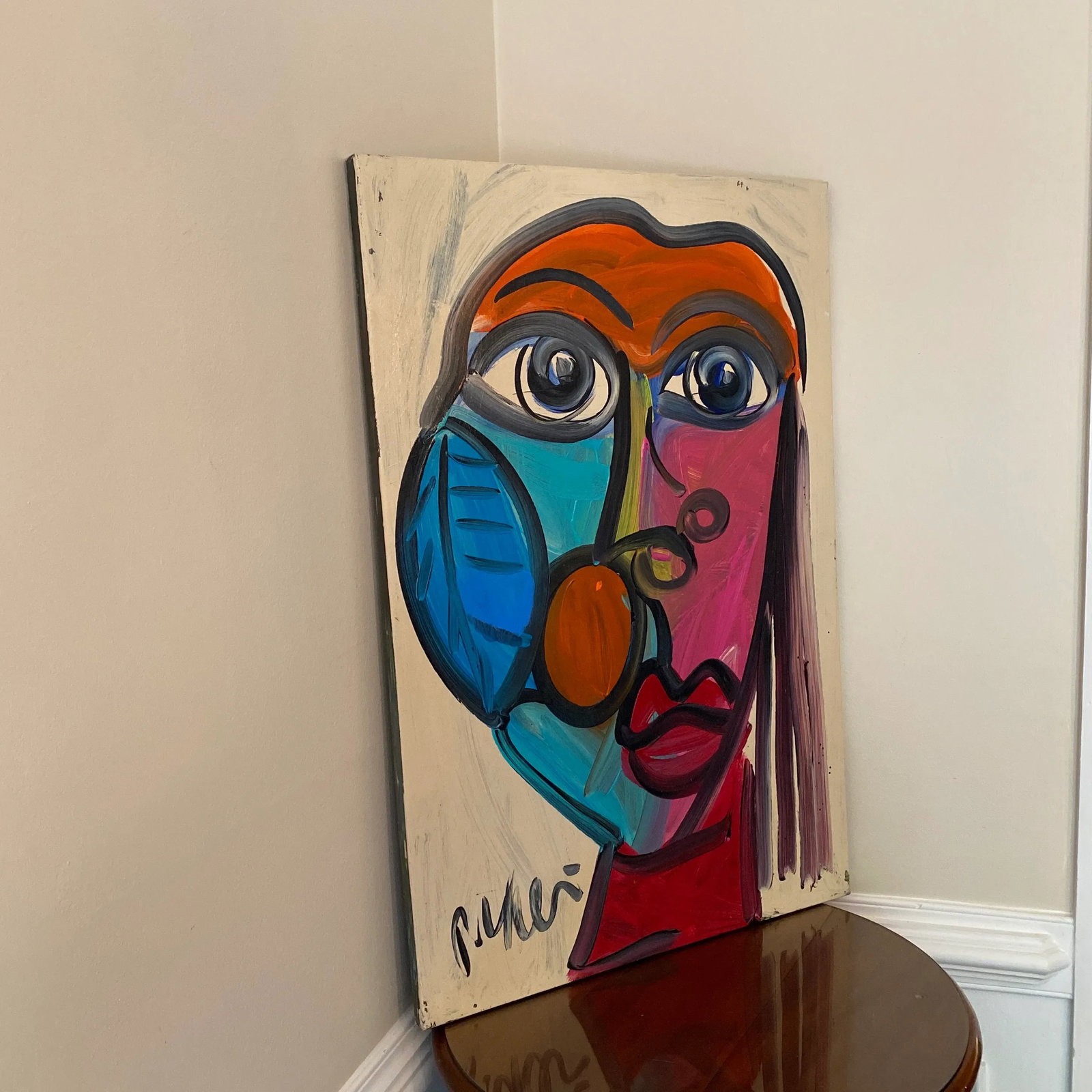 1970s Vintage Abstract Portraiture, Painting by Peter Robert Keil - 2
