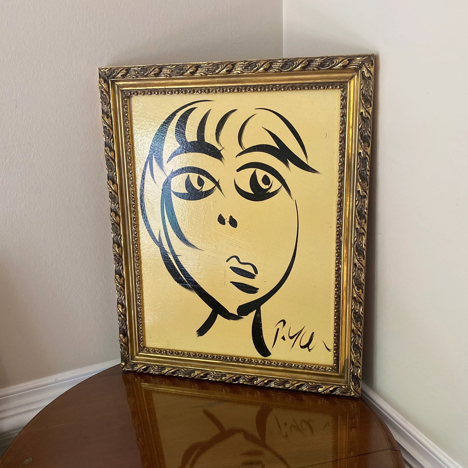 1970s Vintage Abstract Portraiture, Painting by Peter Robert Keil, Framed - 5