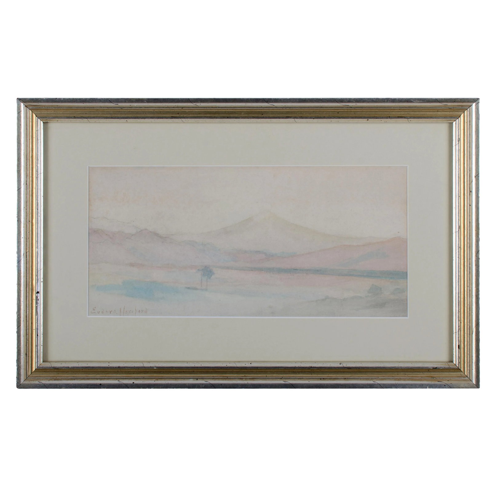 Impressionist Eudora Hereford Landscape Watercolor Painting: Eudora Hereford (1851-1941) was and artist born in Kentucky. She was a professor of drawing and painting at the Ohio Wesleyan College, Delaware, Ohio from 1883 to 1884, then traveled to Europe. She