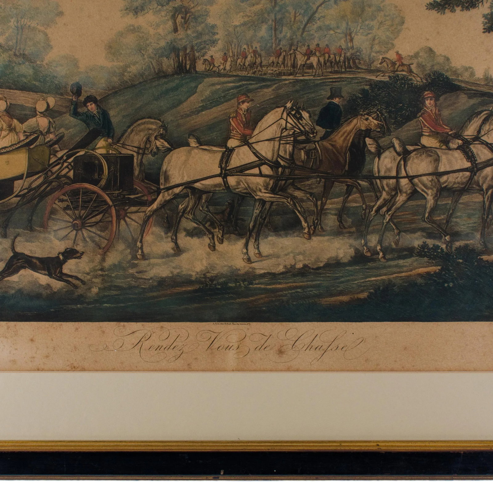 19th Century "Rendezvous De Chafsel" Lithograph by Carle Vernet - 4