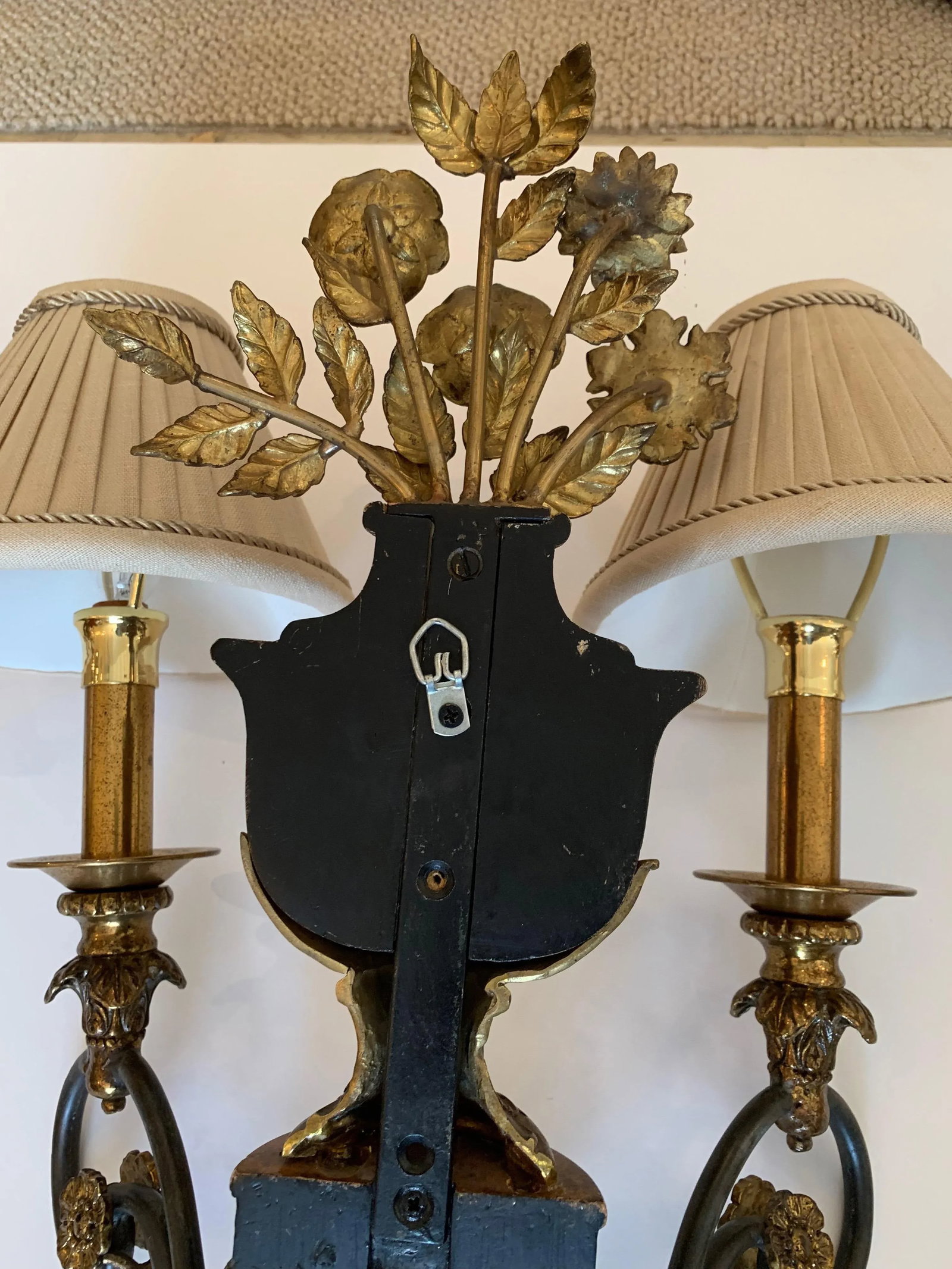 Maitland Smith Floral Motif Brass Sconces - a Pair - 8