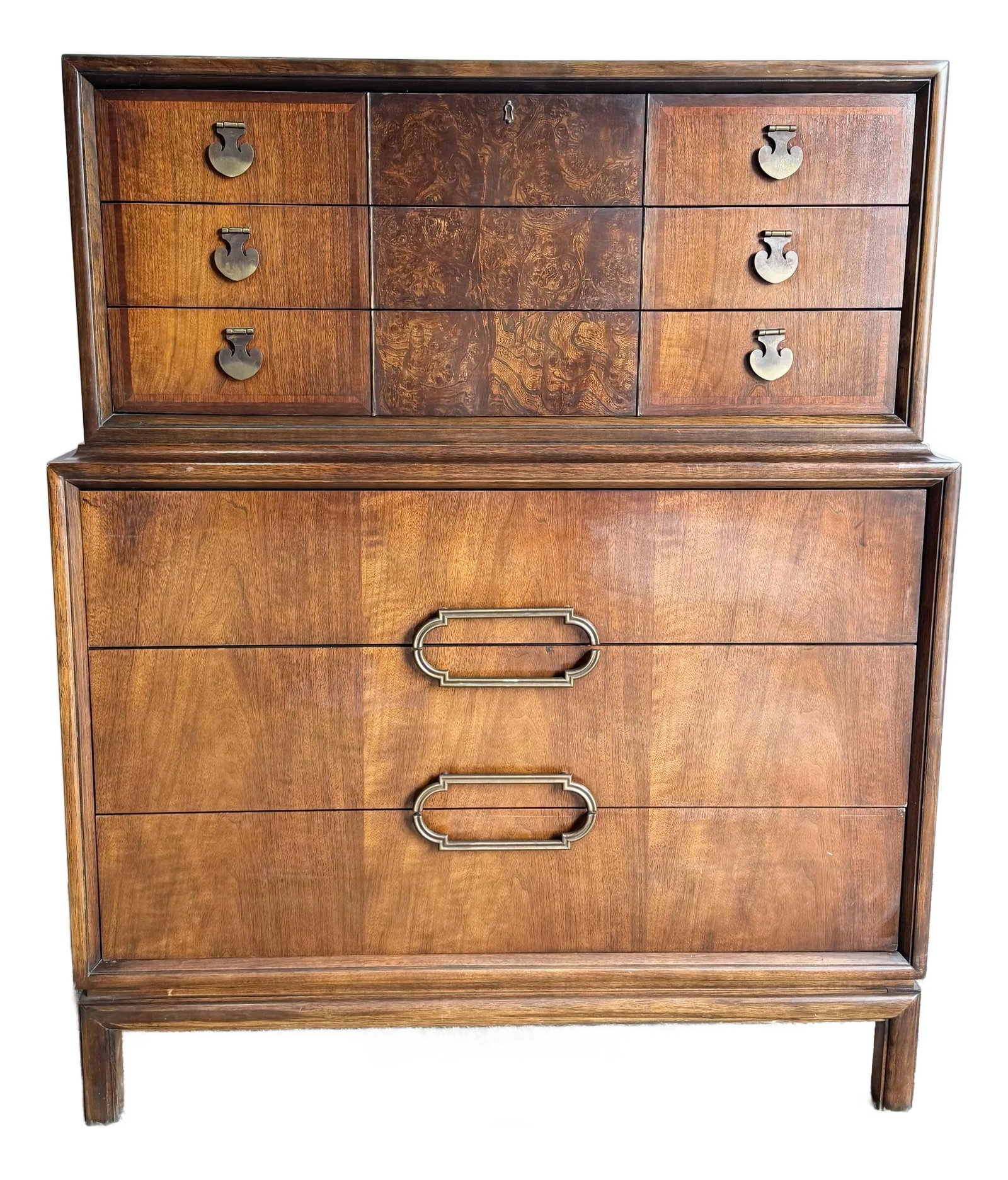 Mid Century Modern Burl Wood Highboy Dresser by Thomasville (1 of 12)