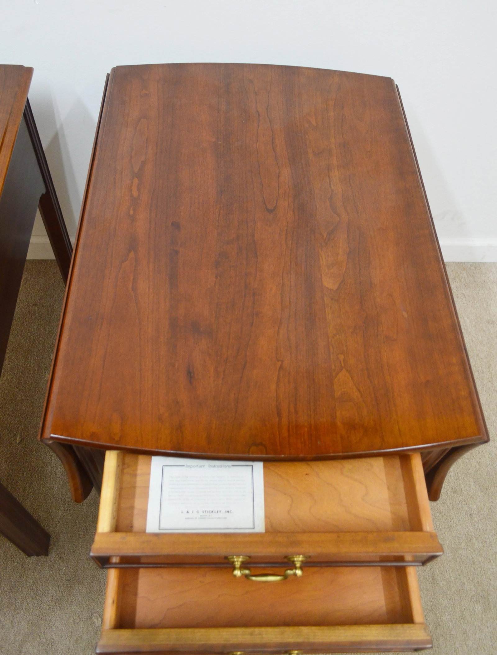 Pair of Stickley Cherry Side Tables - 4