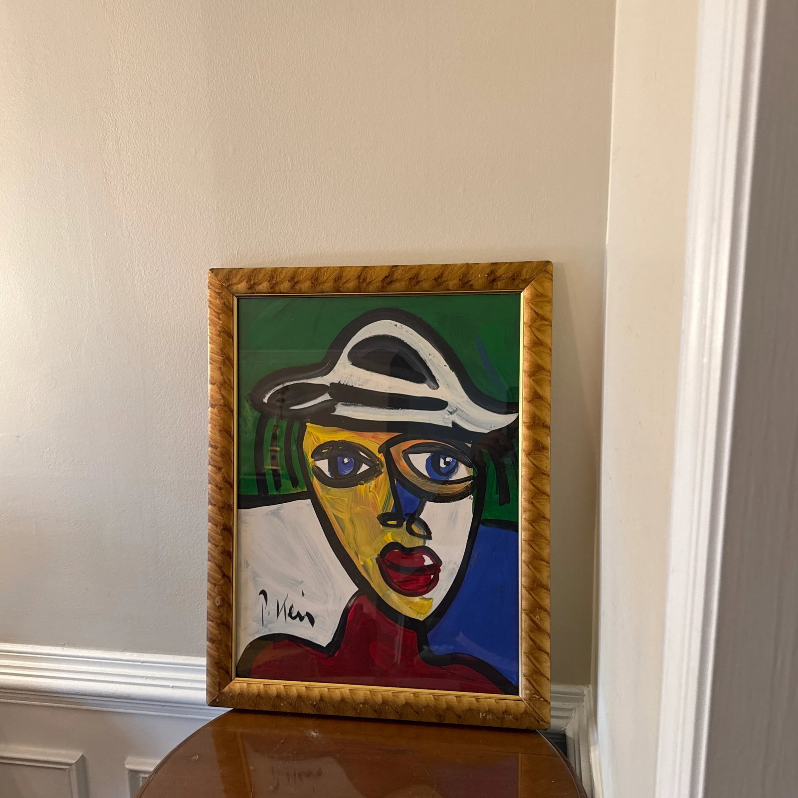 1970s Vintage Abstract Portraiture, Painting by Peter Robert Keil, Framed - 2