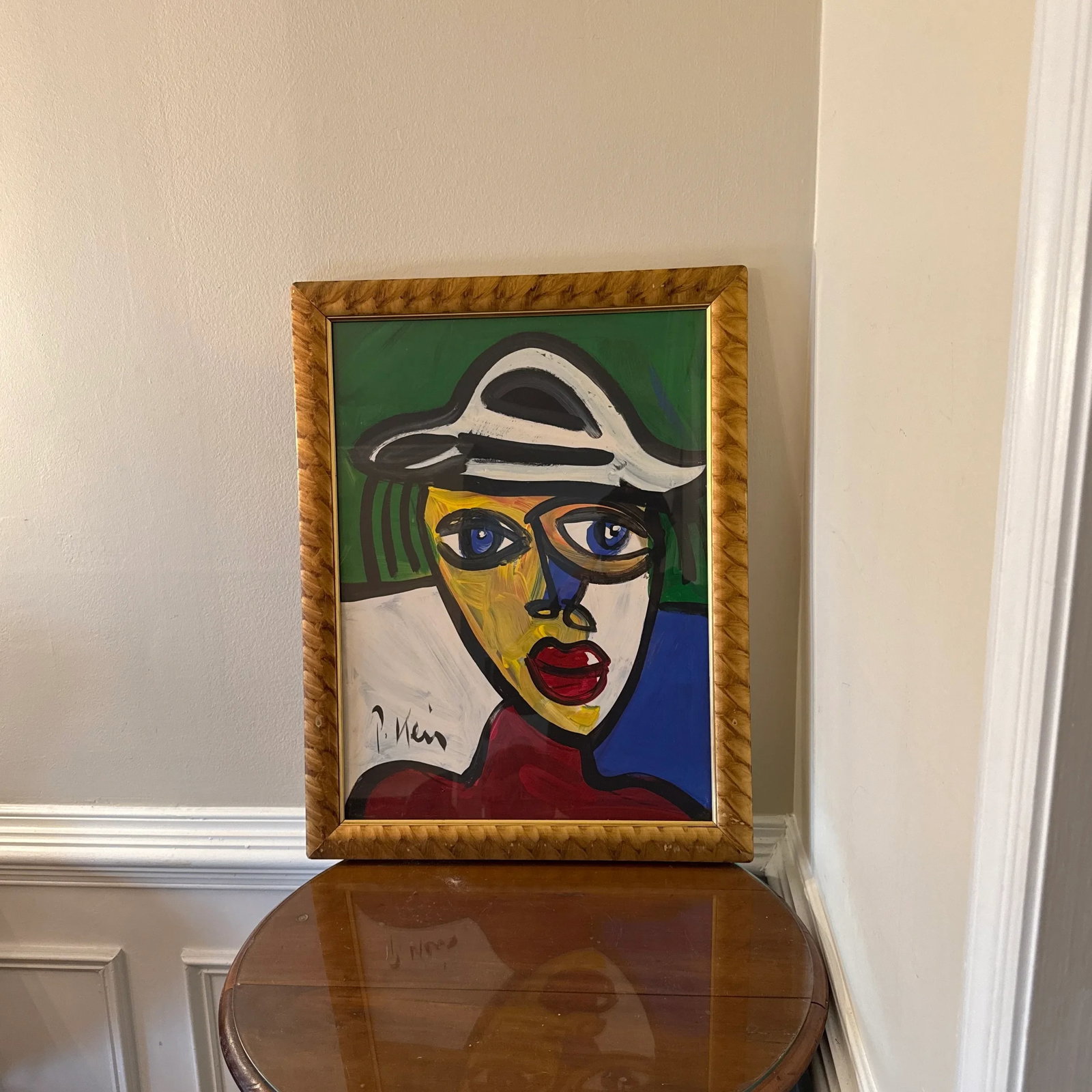 1970s Vintage Abstract Portraiture, Painting by Peter Robert Keil, Framed - 7