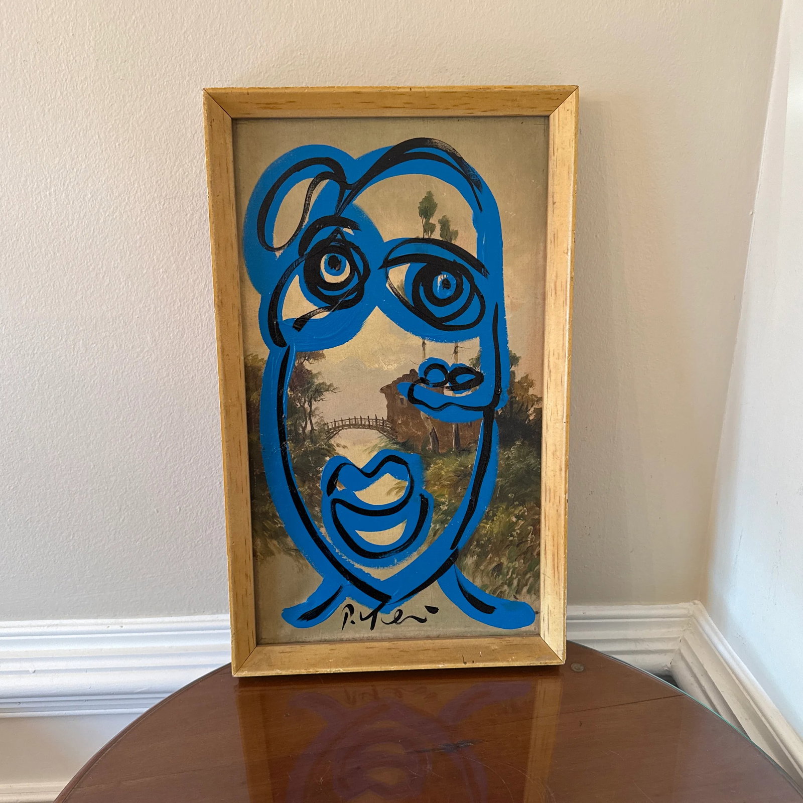 1970s Vintage Abstract Portraiture, Painting by Peter Robert Keil, Framed - 2