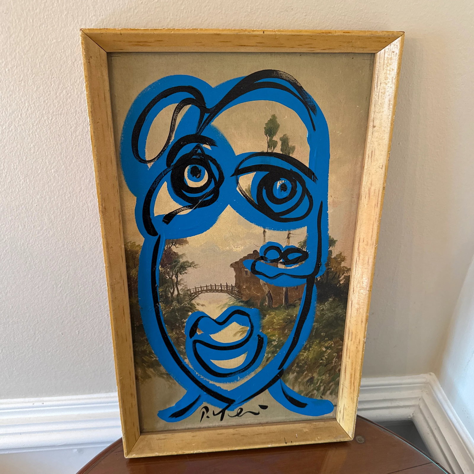 1970s Vintage Abstract Portraiture, Painting by Peter Robert Keil, Framed - 3