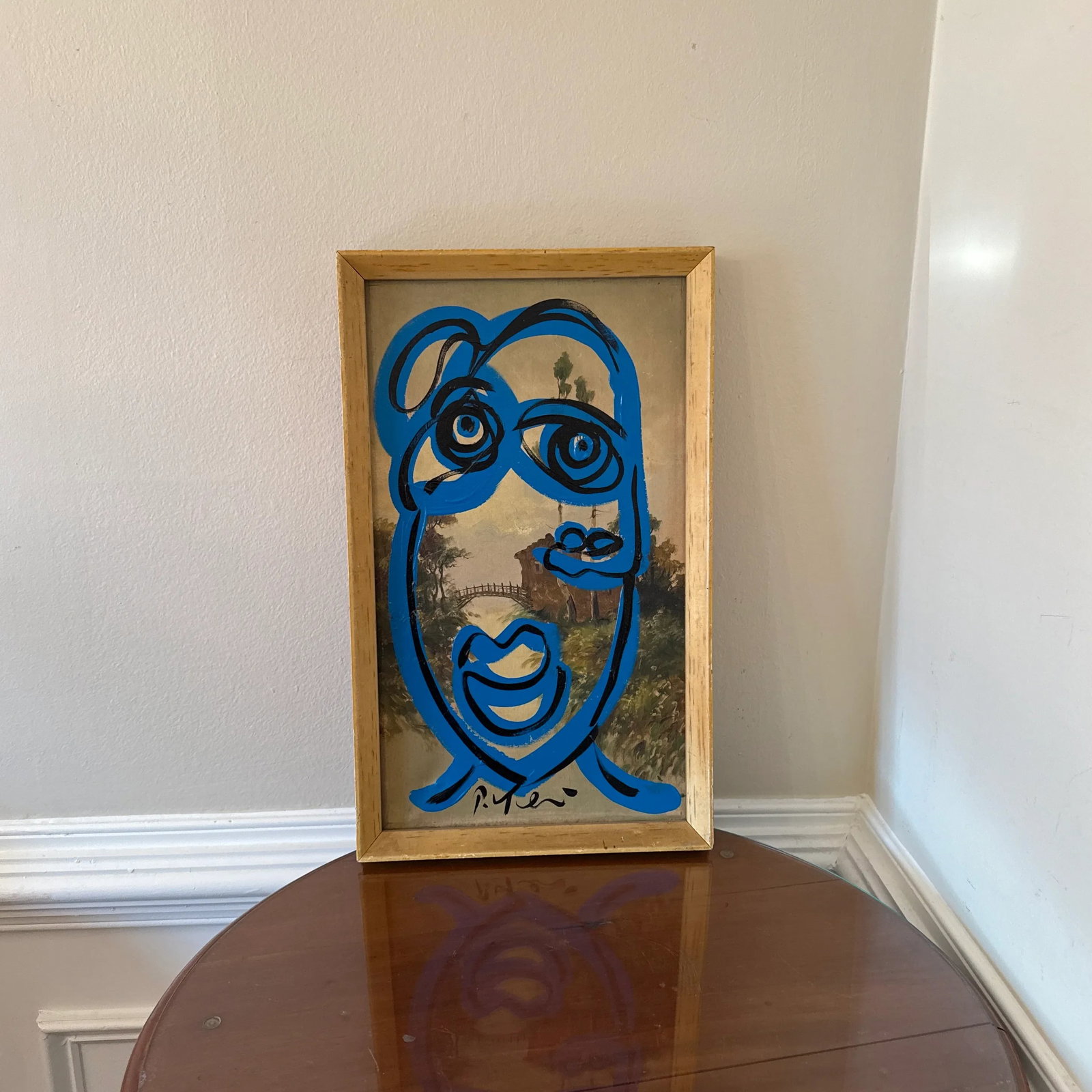 1970s Vintage Abstract Portraiture, Painting by Peter Robert Keil, Framed - 5