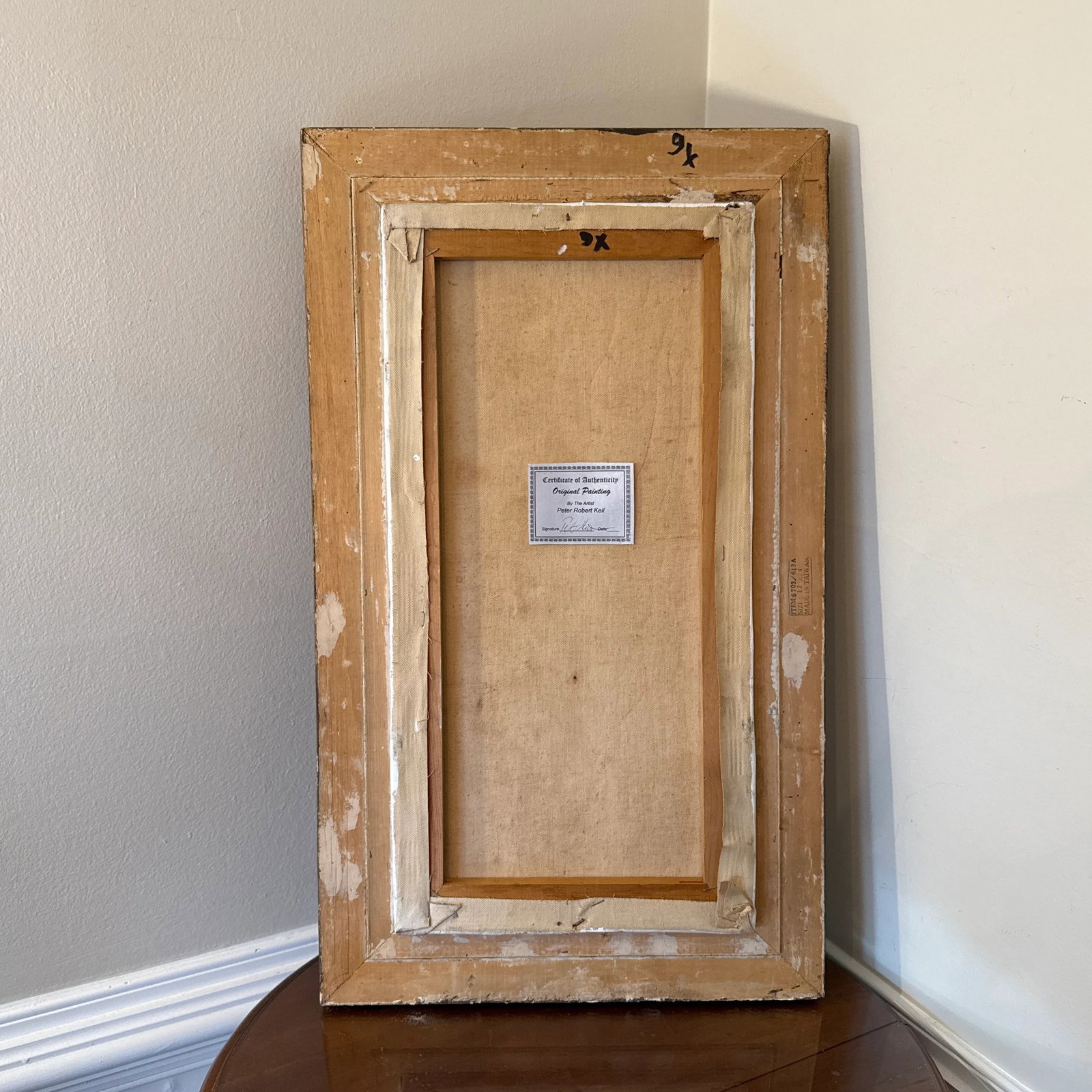 1970s Abstract Face Black and White Painting by Peter Keil, Framed - 10