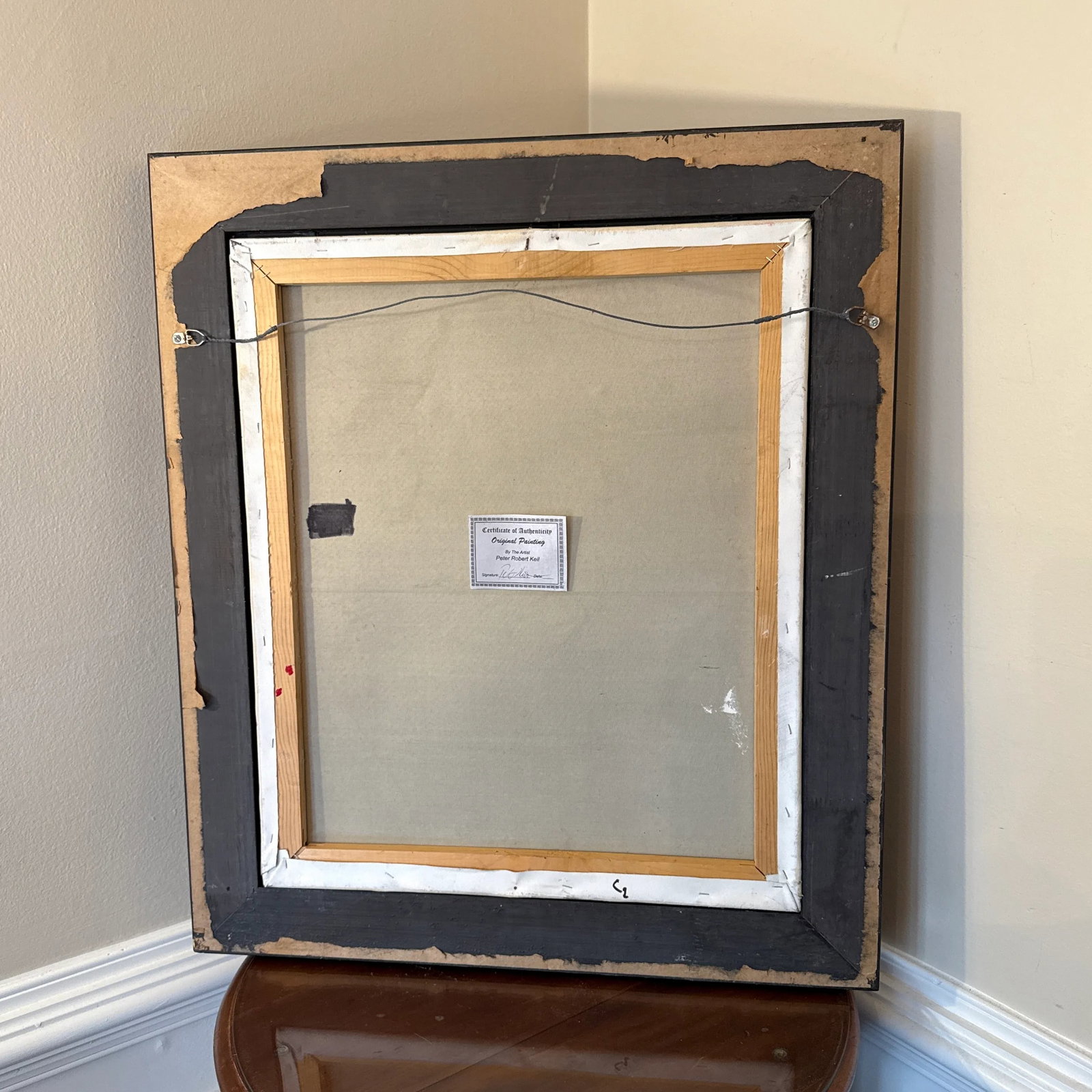 1970s Abstract Painting on Canvas by Peter Keil ~Framed - 8