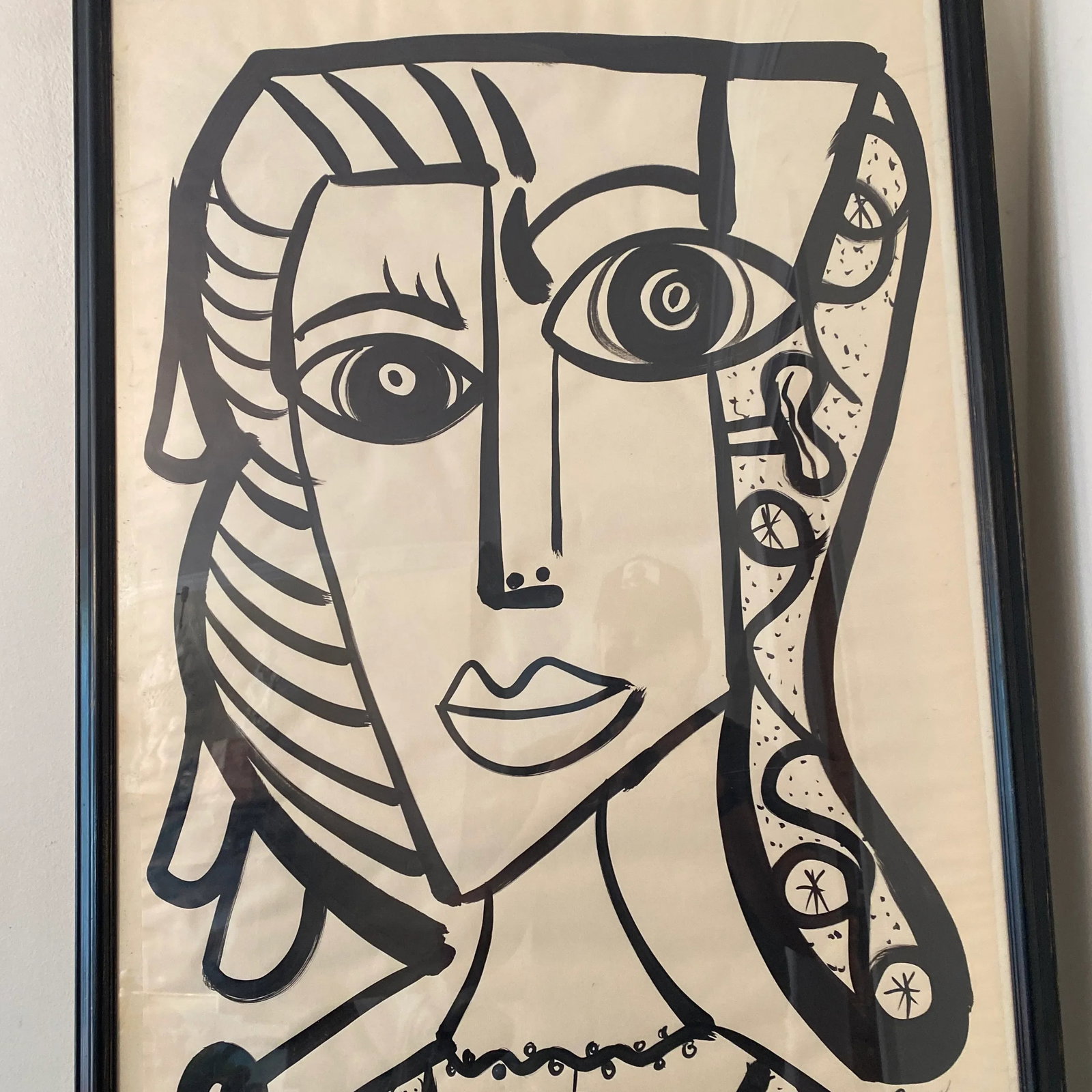 Peter Keil Original Abstract Cubic Portrait Painting Black & White Series - 4