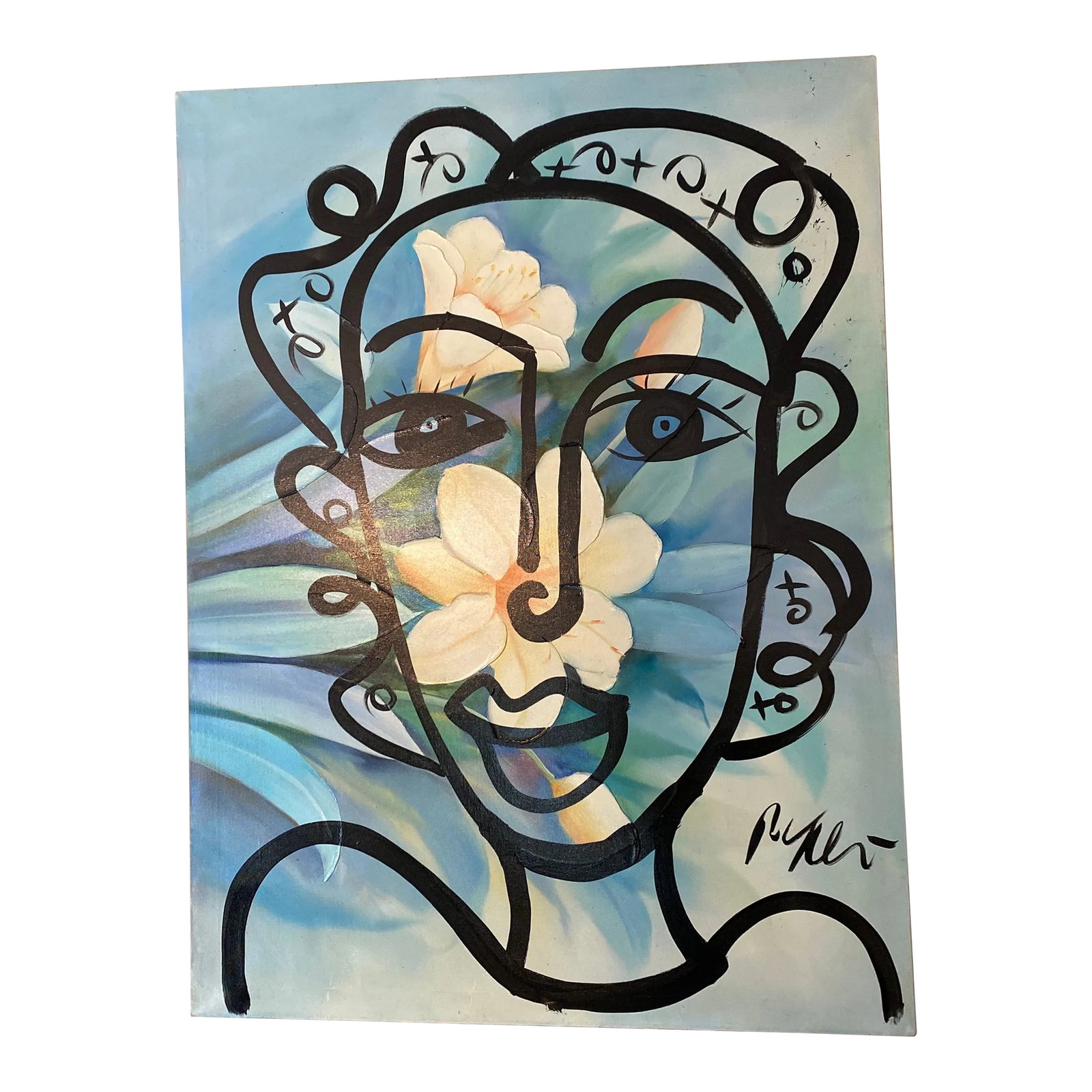 Oversized Original Peter Keil Abstract Floral Painting on Canvas: Fantastic original paintings by Listed world renowned artist Peter Robert Keil (born 1942 Germany) Peter has self proclaimed to be the last of the living legend artists working in his career with