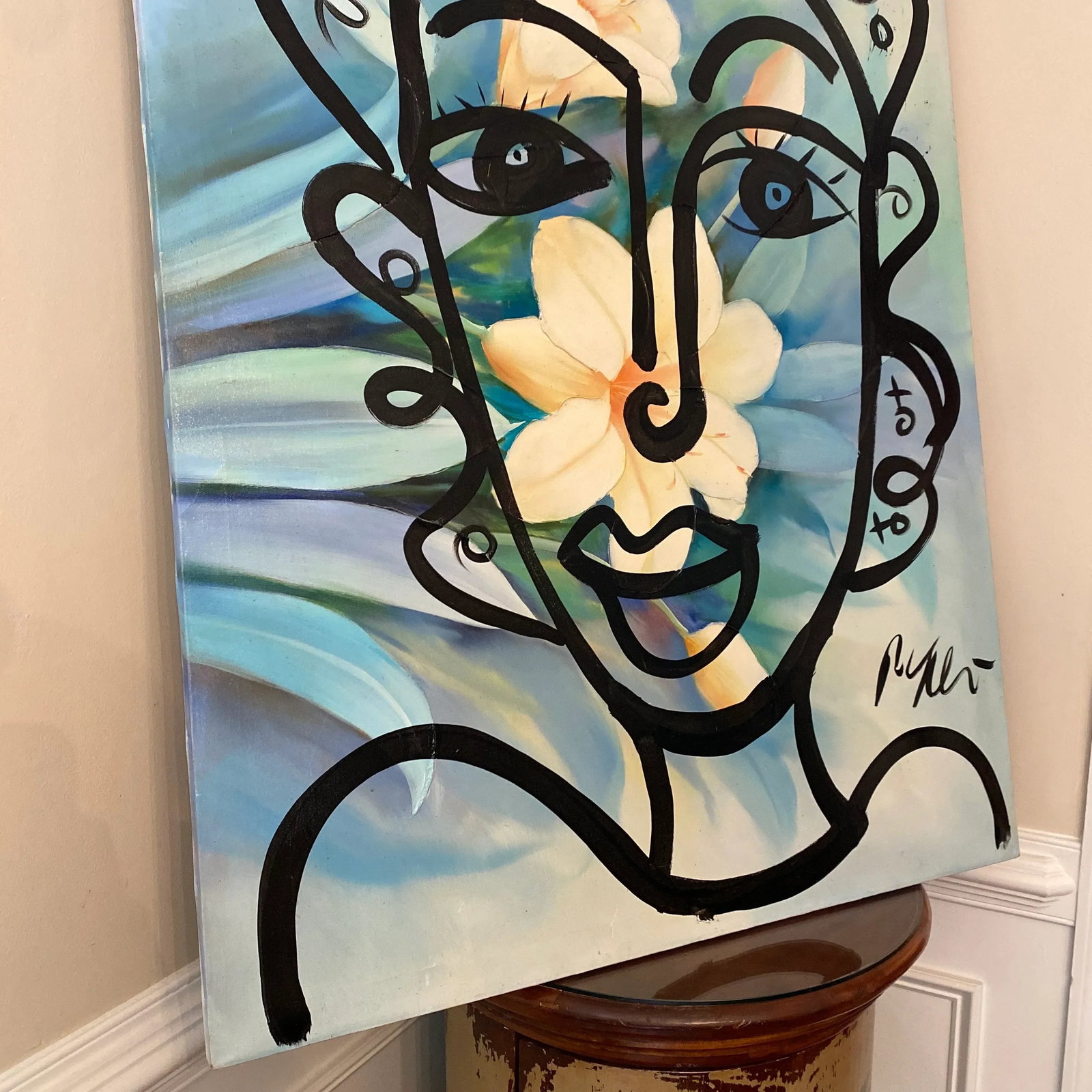 Oversized Original Peter Keil Abstract Floral Painting on Canvas - 2