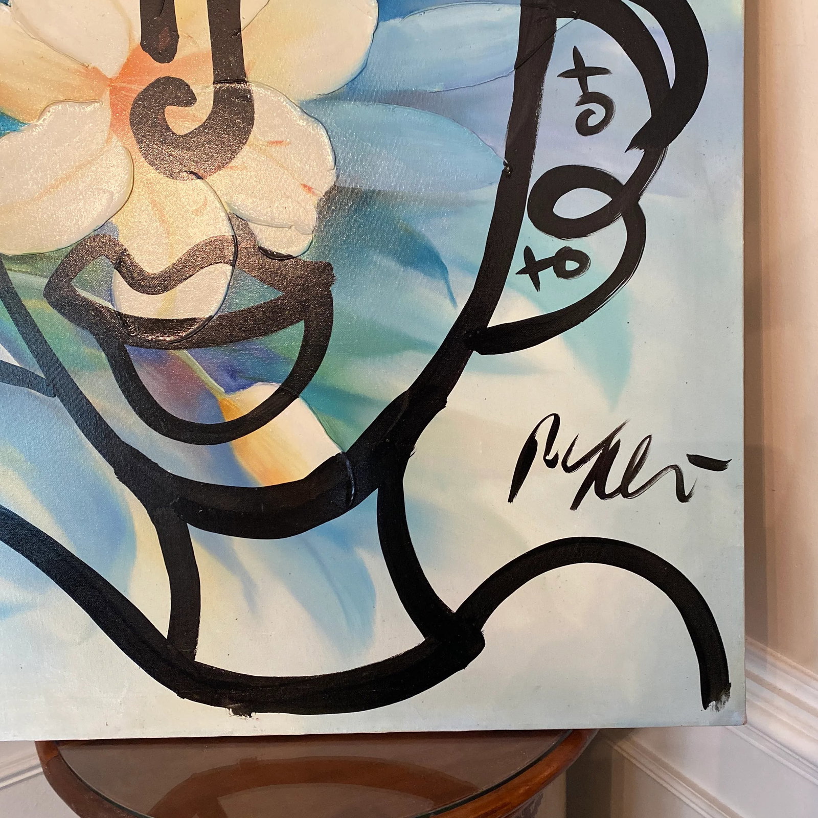 Oversized Original Peter Keil Abstract Floral Painting on Canvas - 5