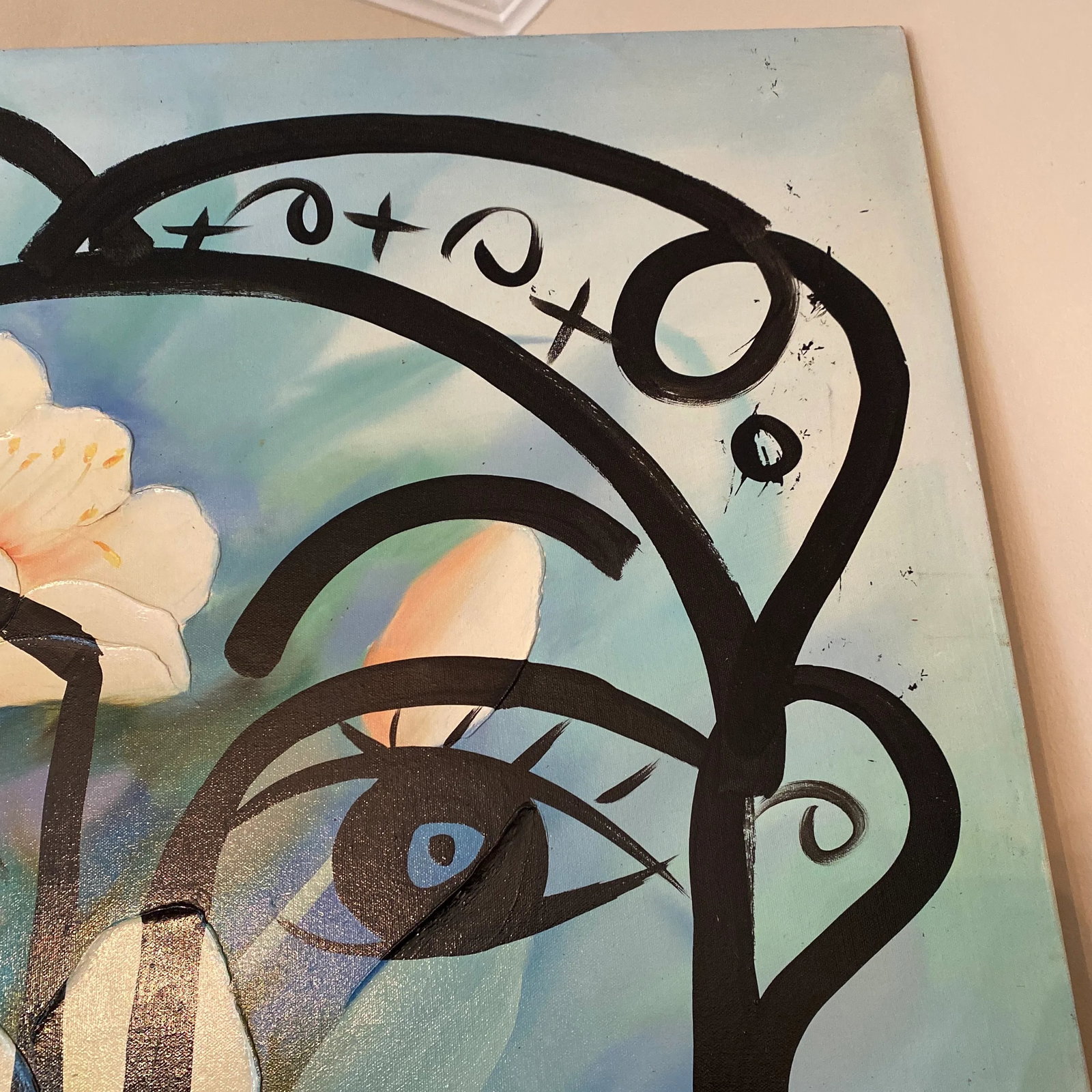 Oversized Original Peter Keil Abstract Floral Painting on Canvas - 6