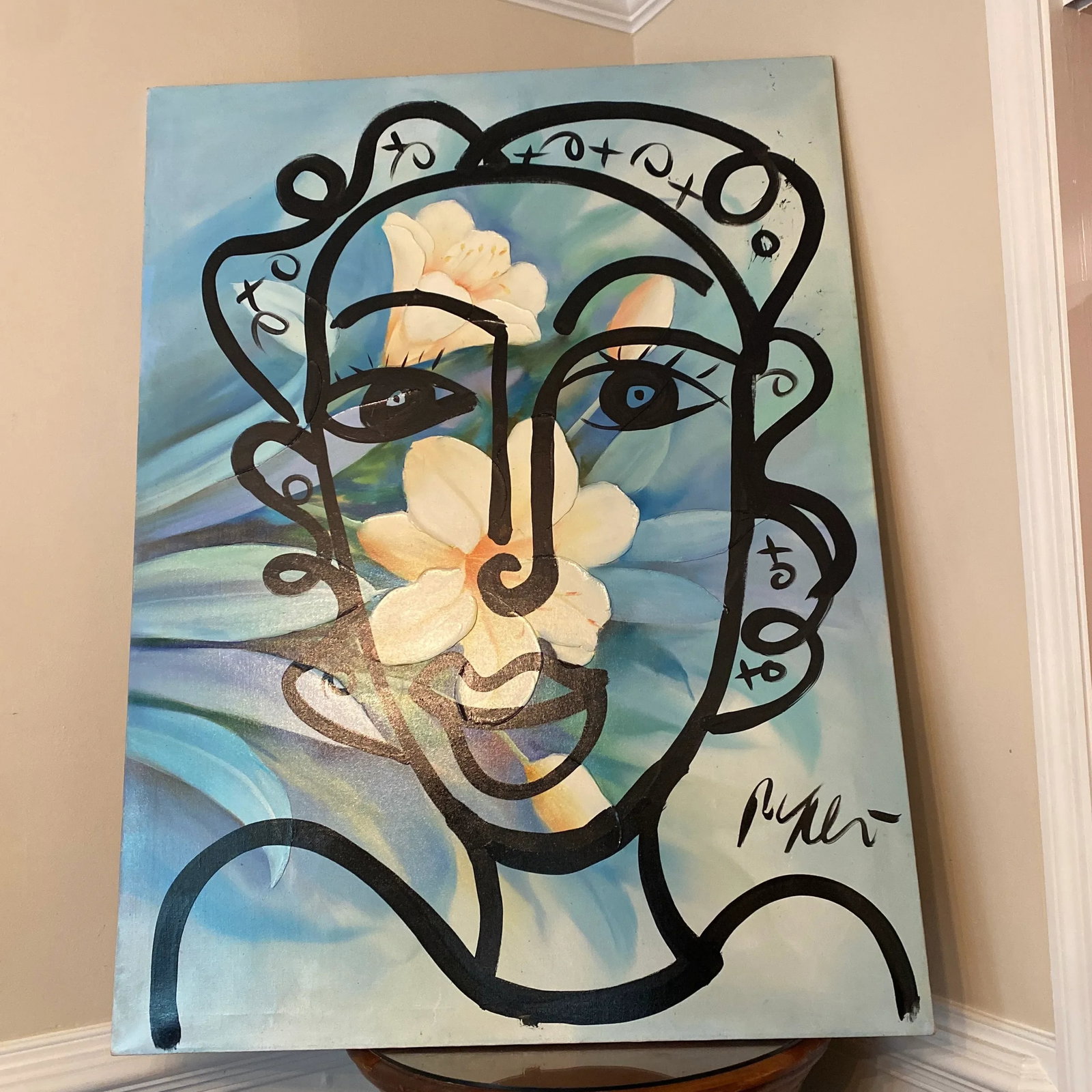 Oversized Original Peter Keil Abstract Floral Painting on Canvas - 8