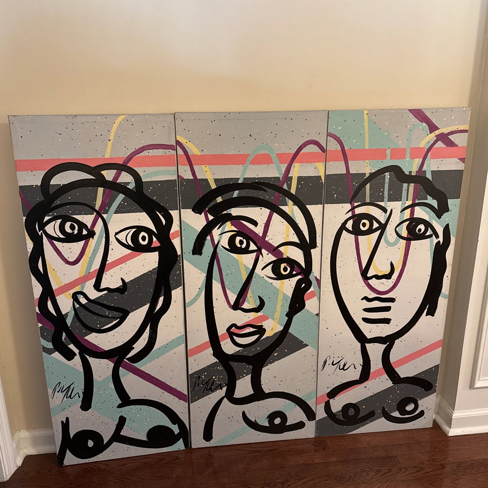 1970s Abstract Painting by Peter Keil, Set of 3 - 3