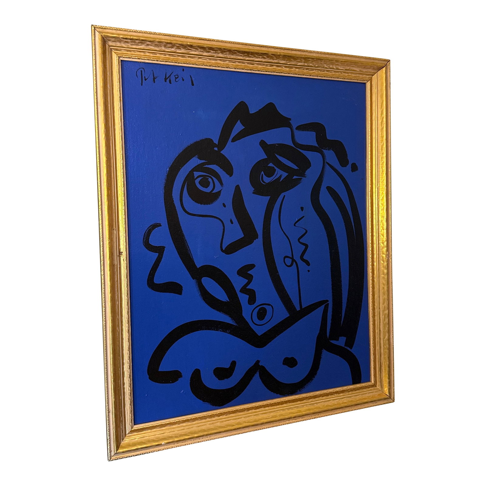 1970s Original Peter Keil Abstract Painting Framed: Peter Keil is a German artist that focuses primarily on abstract expressionism. Keil painted with some of the greats including Joan Miro, Pablo Picasso and Andy Warhol, to name a few. This is a