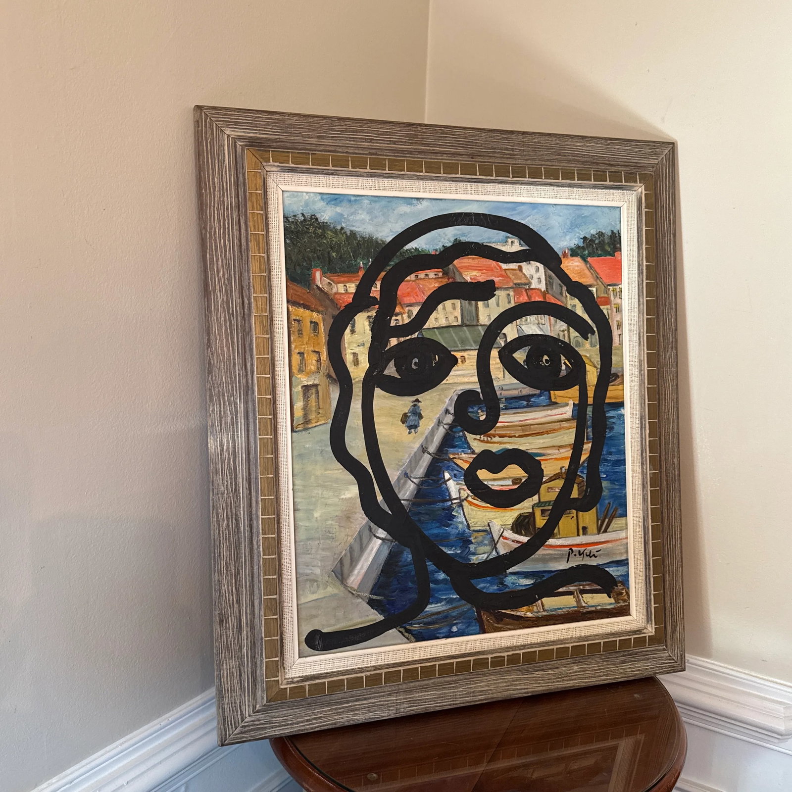 1970s Vintage Abstract Portraiture, Painting by Peter Robert Keil, Framed - 2