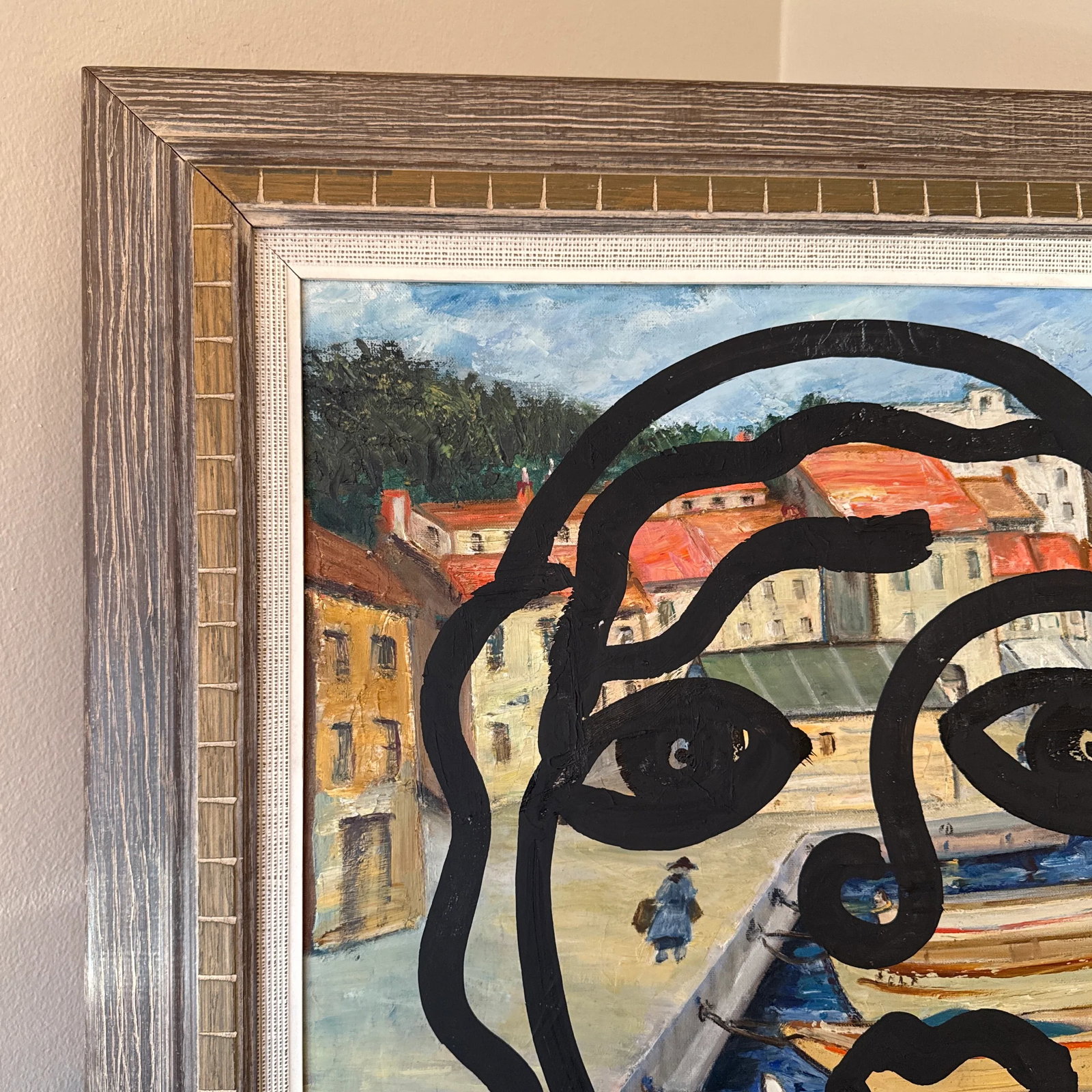 1970s Vintage Abstract Portraiture, Painting by Peter Robert Keil, Framed - 3