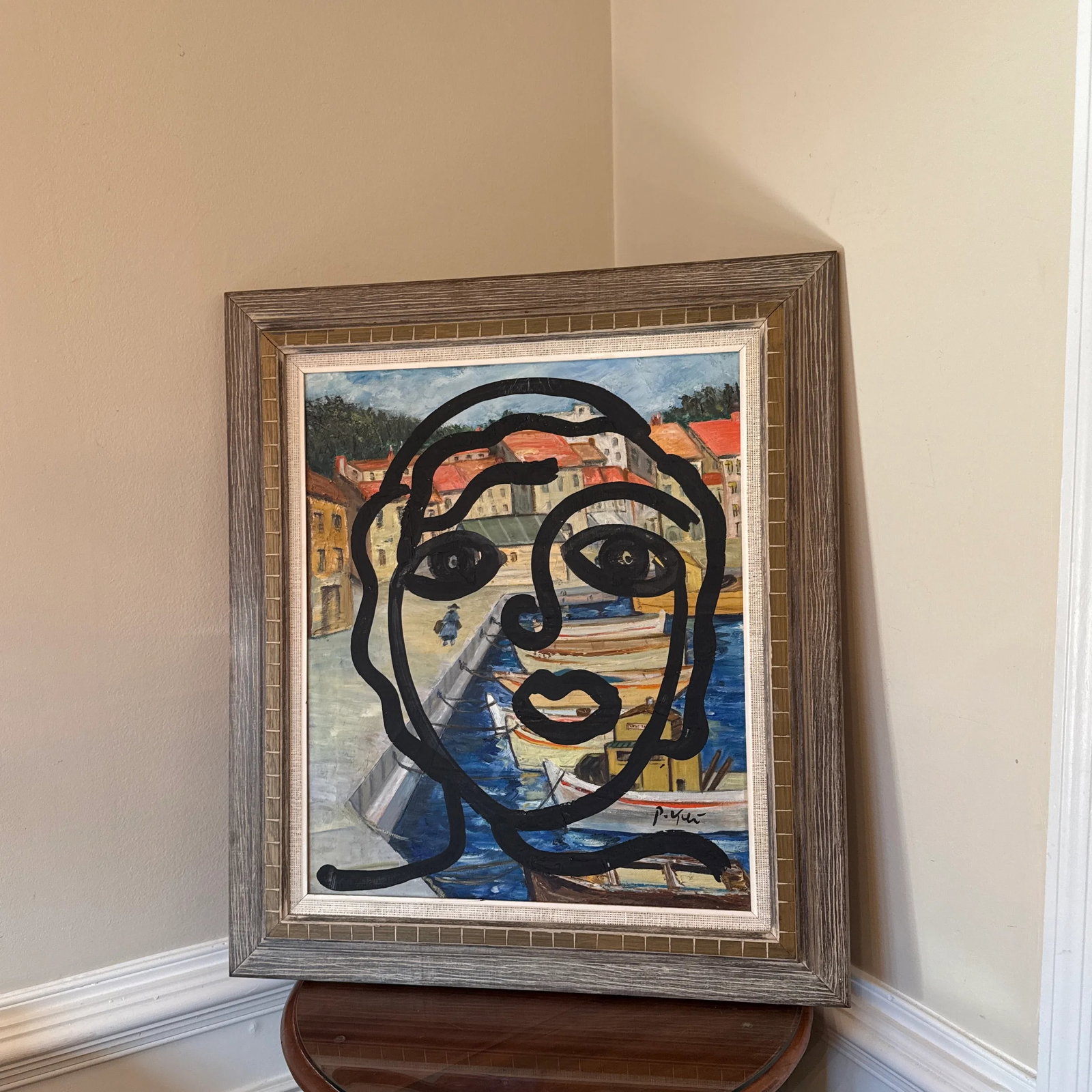 1970s Vintage Abstract Portraiture, Painting by Peter Robert Keil, Framed - 8