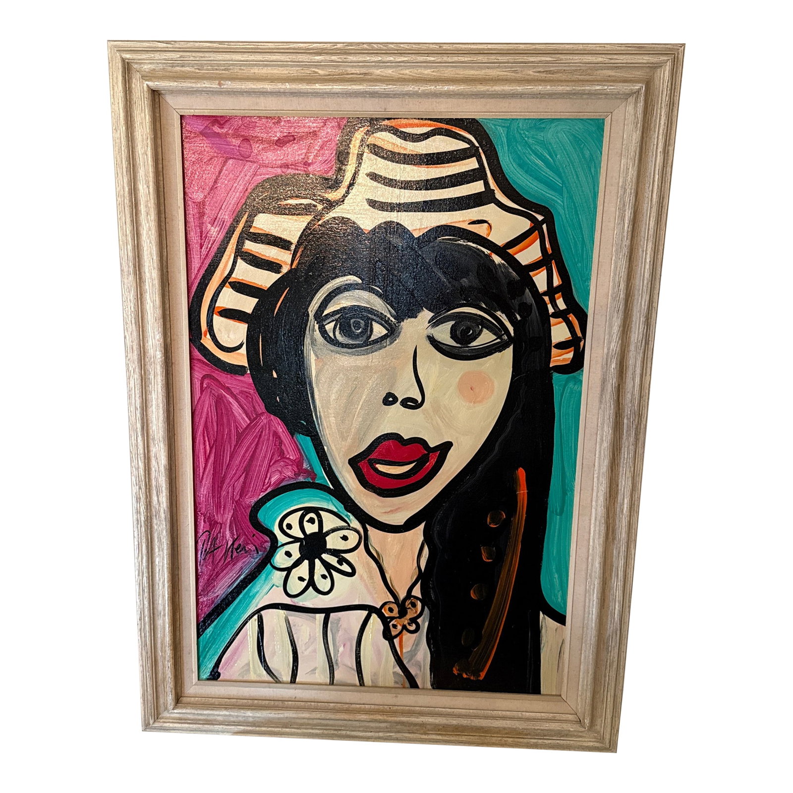 1970s Abstract Painting by Peter Keil, Framed: Peter Keil is a German artist that focuses primarily on abstract expressionism. Keil painted with some of the greats including Joan Miro, Pablo Picasso and Andy Warhol, to name a few. This is an