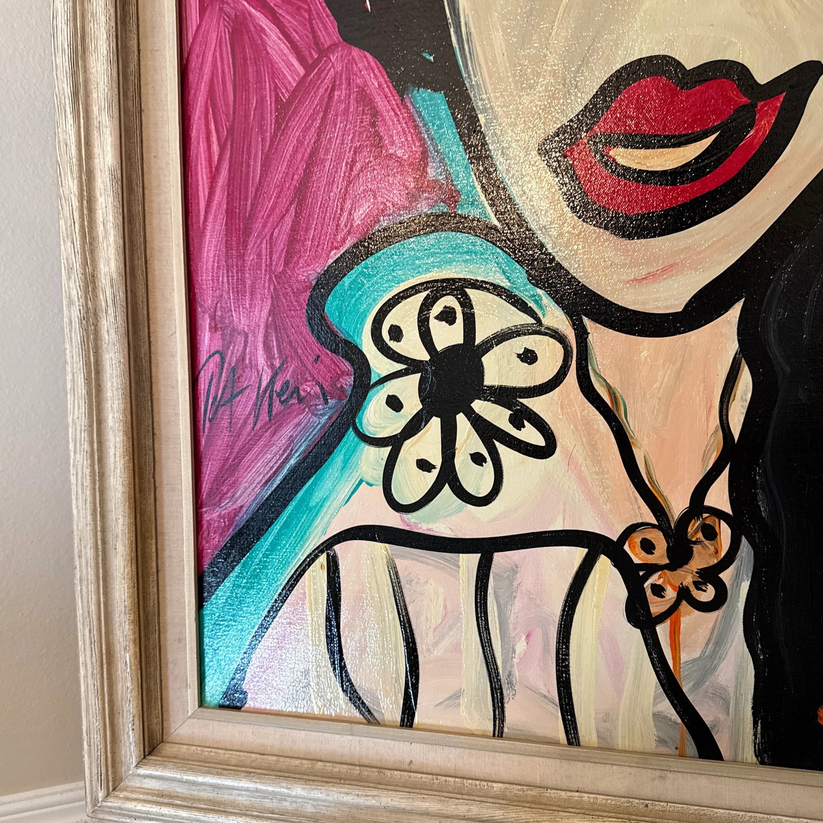 1970s Abstract Painting by Peter Keil, Framed - 5