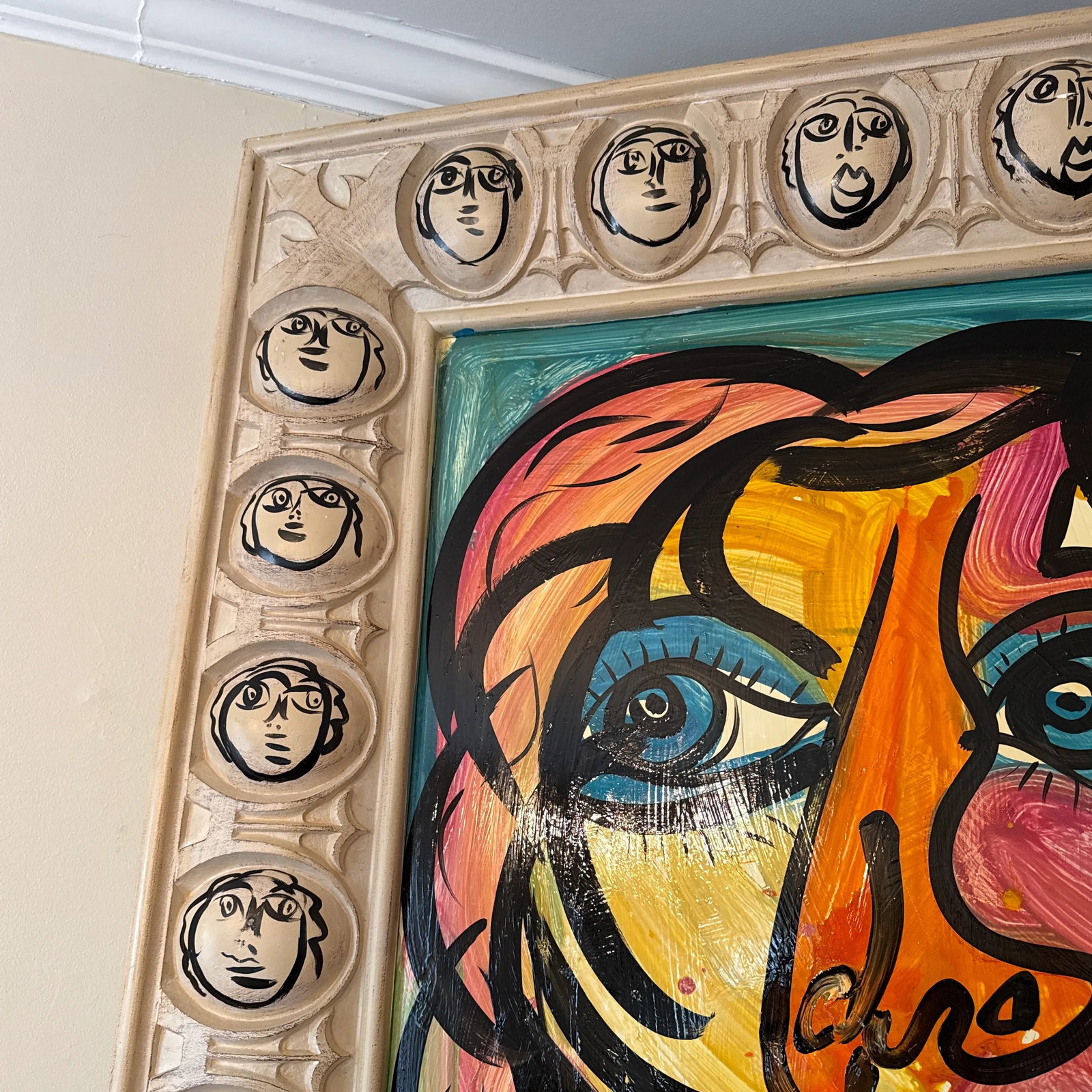 Monumental 1970s Abstract Painting by Peter Keil ~ Framed - 9