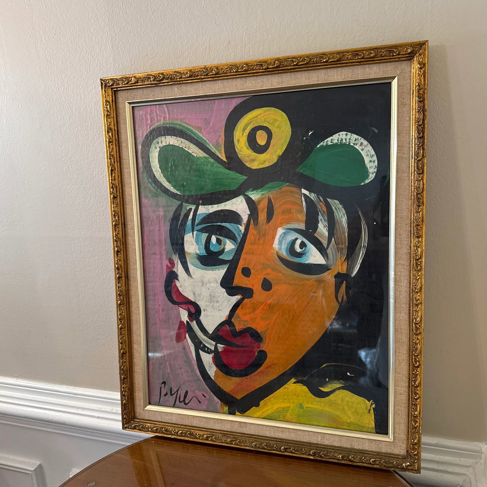 1970s Vintage Abstract Portraiture; Original Artwork by Peter Robert Keil, Framed - 2