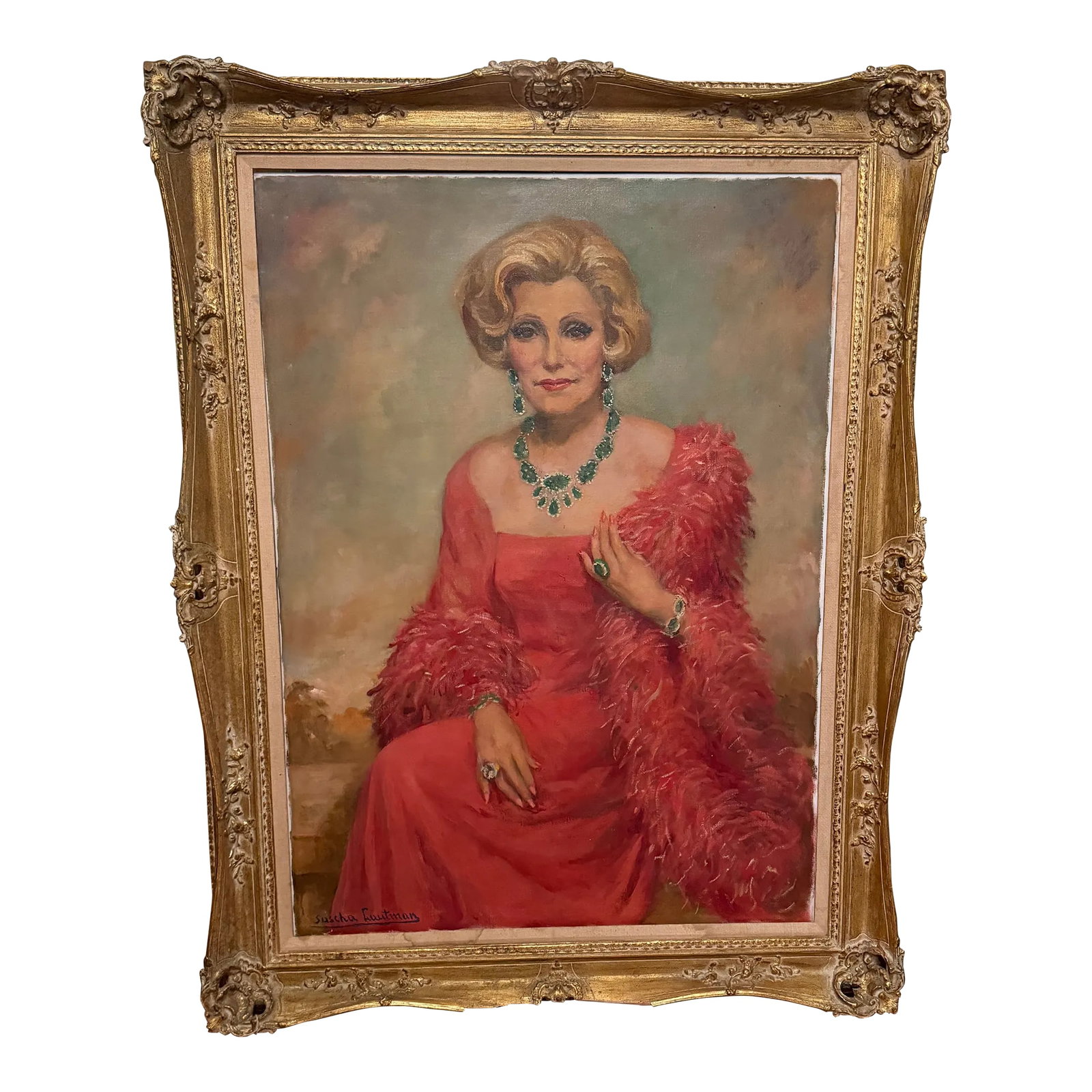 Vintage Portrait of Zsa Zsa Gabor's Mother Jolie by Royal Portrait Painter: Rare Portrait of Jolie Gabor famous Jewerly maker and Mother of thr Gabor sisters directly from Zsa ZsA Gabor's estate. Note there are no other portraits in the world of her mother by this Vatican
