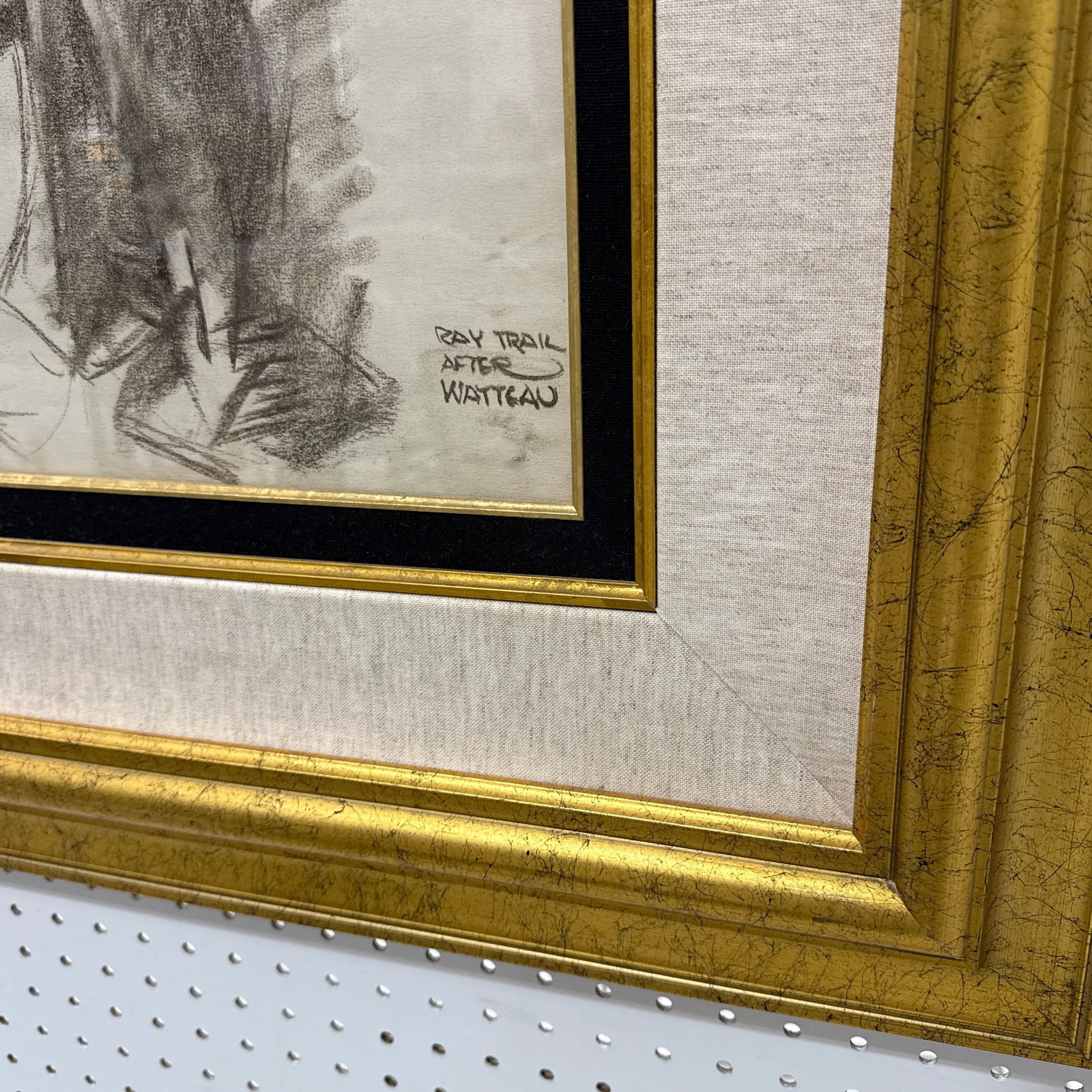 Framed Charcoal Nude Sketches by 20th Century Artist Ray Trail ~ a Pair - 5