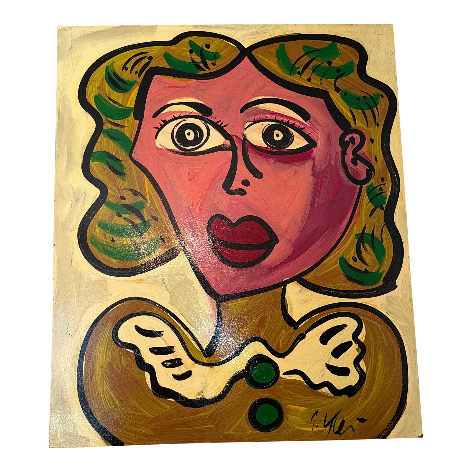 1970s Peter Keil Original Abstract Portrait Painting on Board (1 of 9)