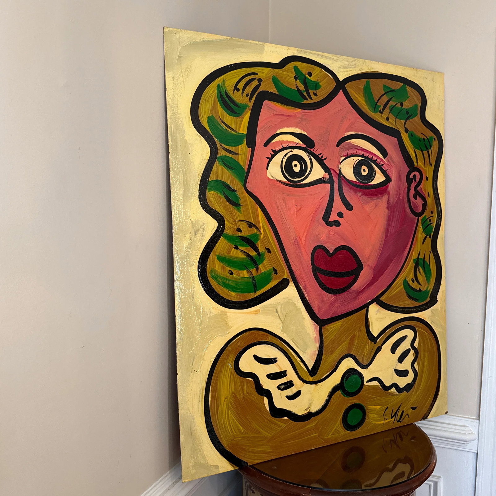 1970s Peter Keil Original Abstract Portrait Painting on Board - 3