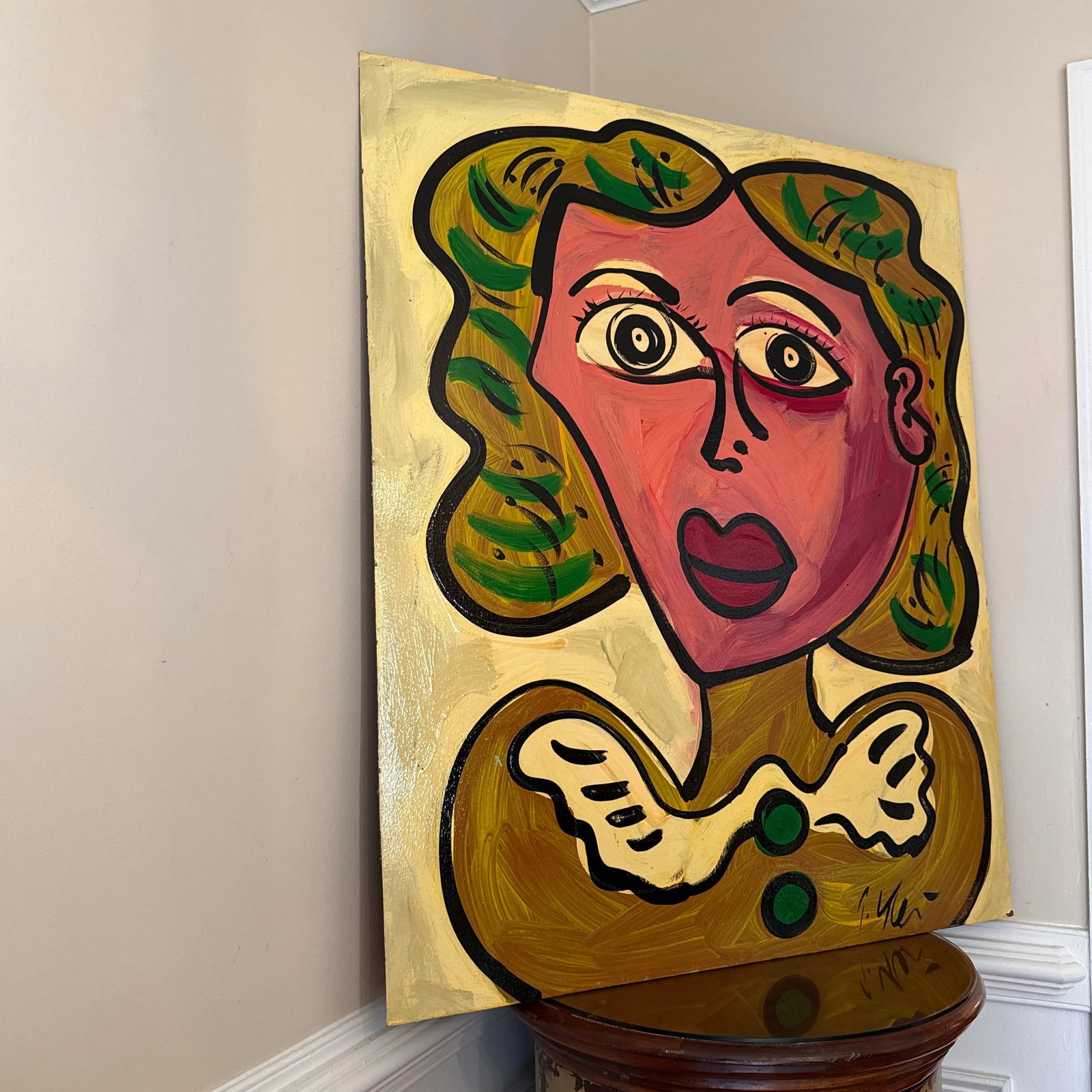 1970s Peter Keil Original Abstract Portrait Painting on Board - 4