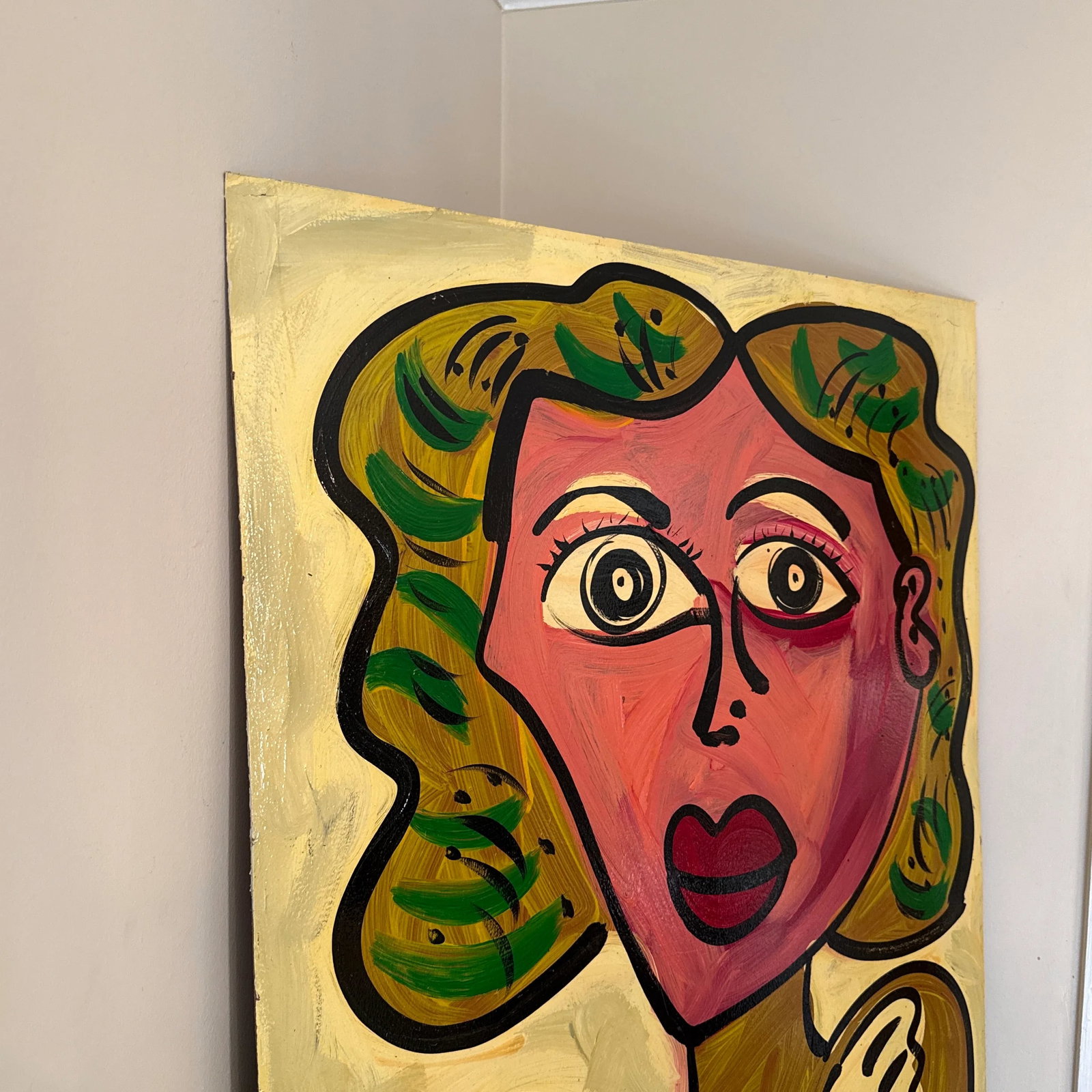 1970s Peter Keil Original Abstract Portrait Painting on Board - 5