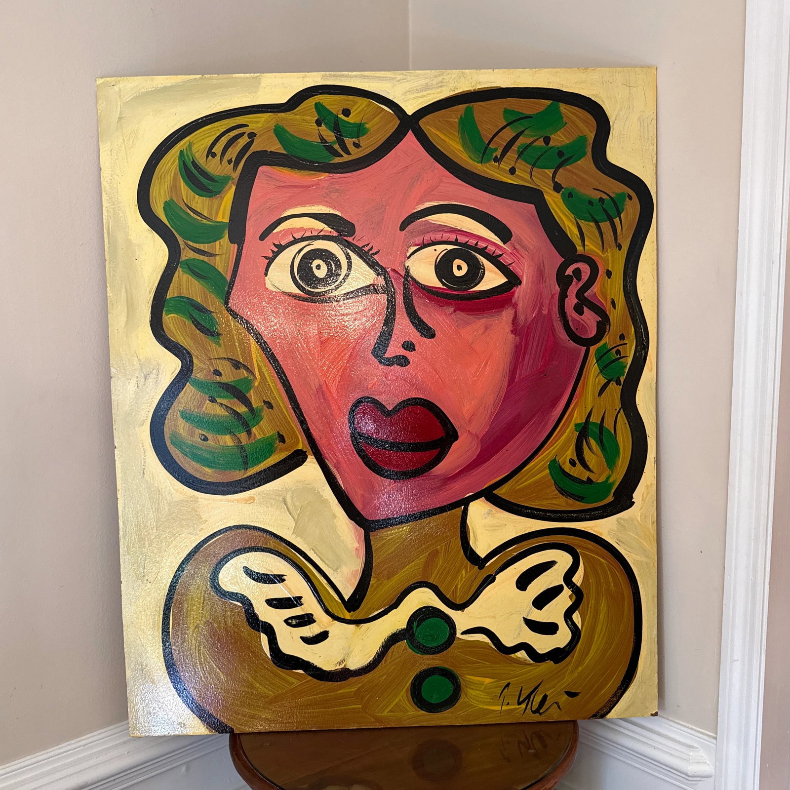 1970s Peter Keil Original Abstract Portrait Painting on Board - 8