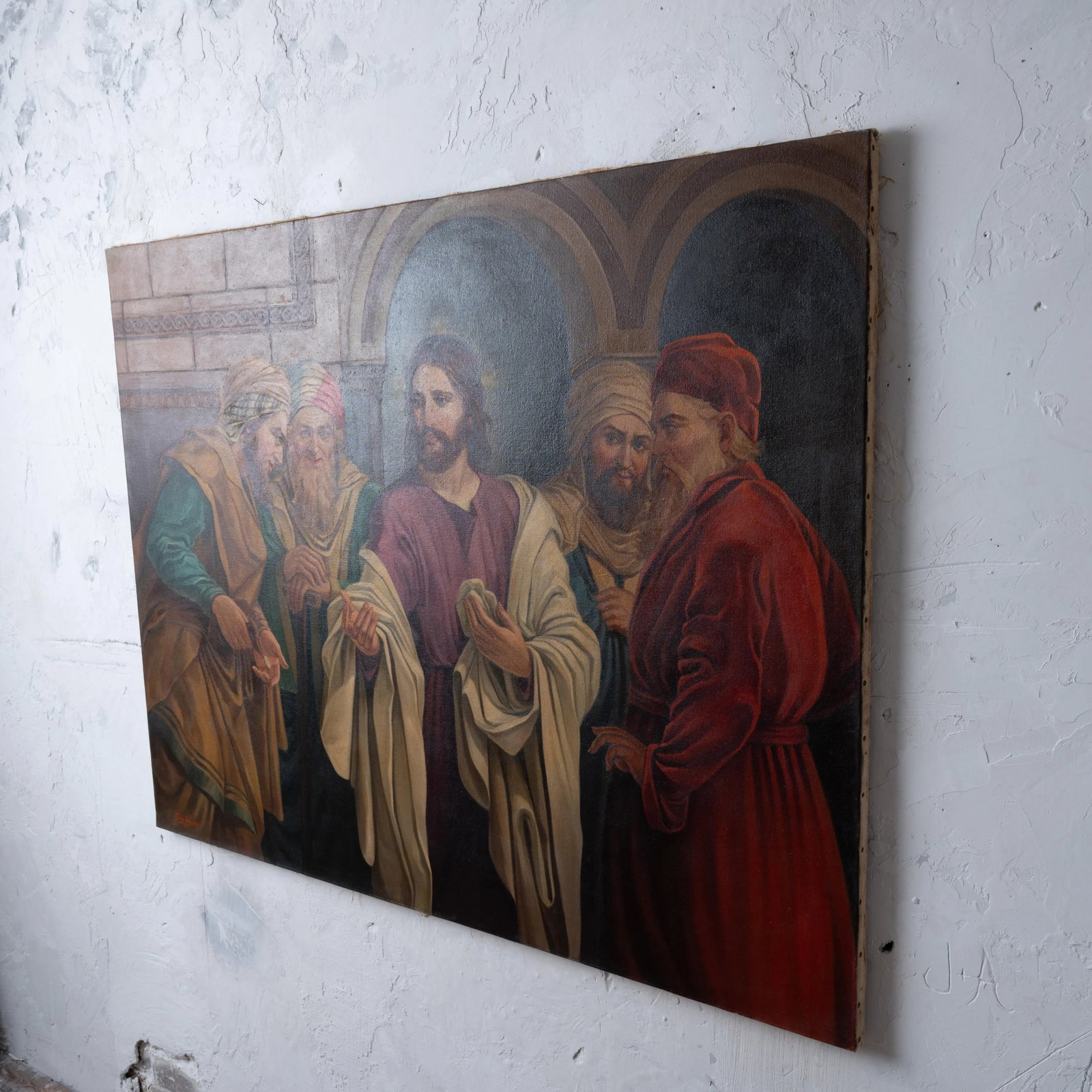 Jose Aceves - "Render Unto Caesar" Oil Painting, 1933 - 10