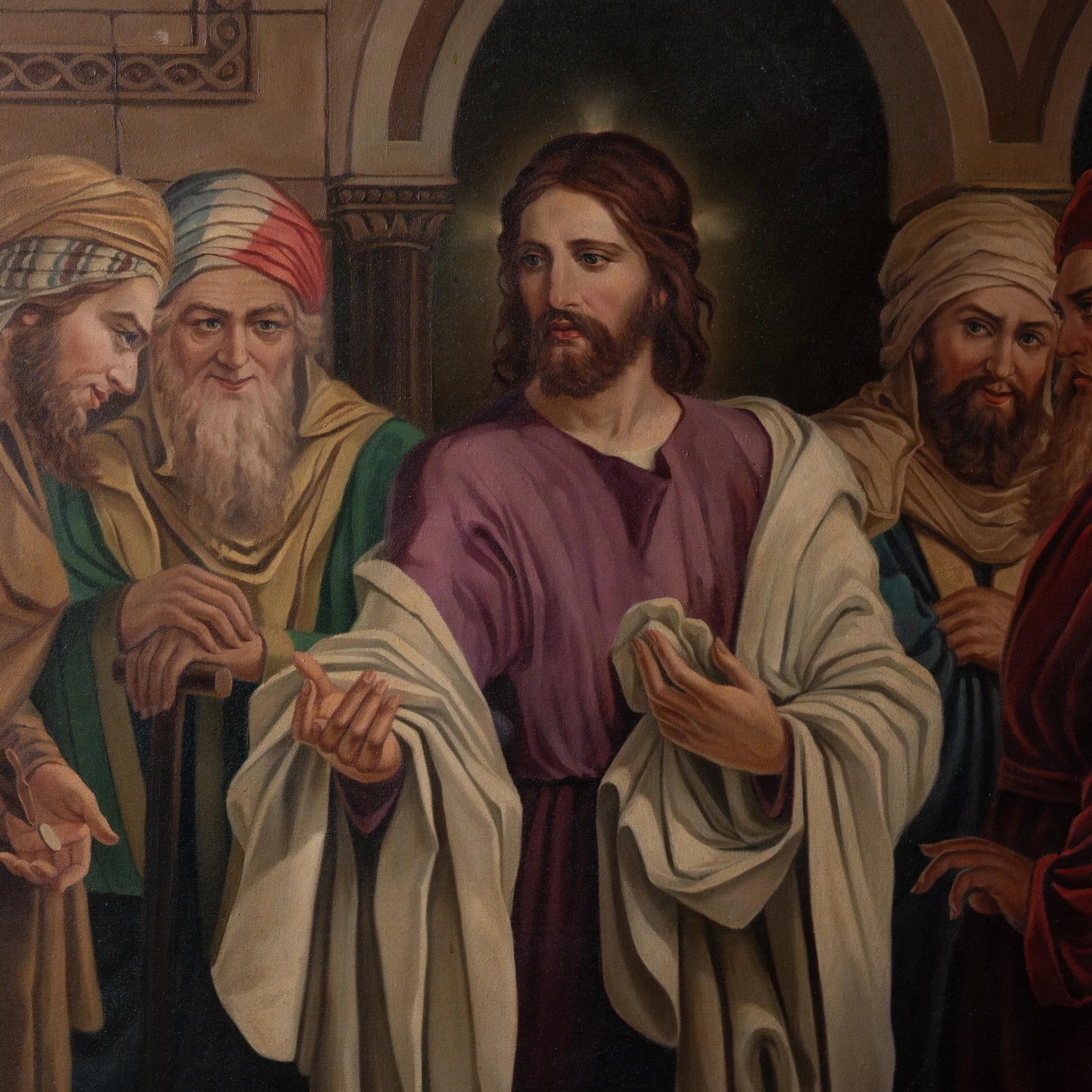 Jose Aceves - "Render Unto Caesar" Oil Painting, 1933 - 3