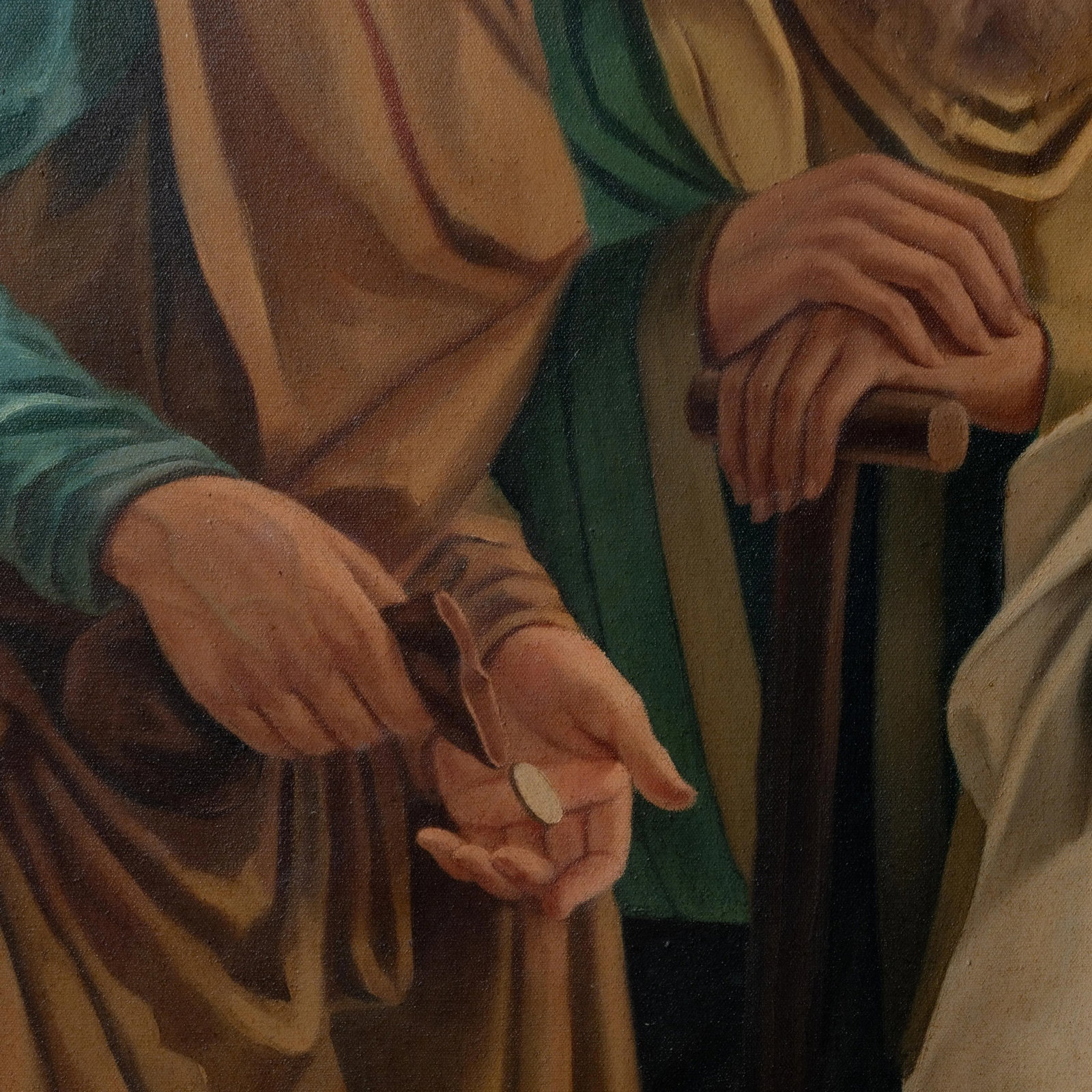 Jose Aceves - "Render Unto Caesar" Oil Painting, 1933 - 5