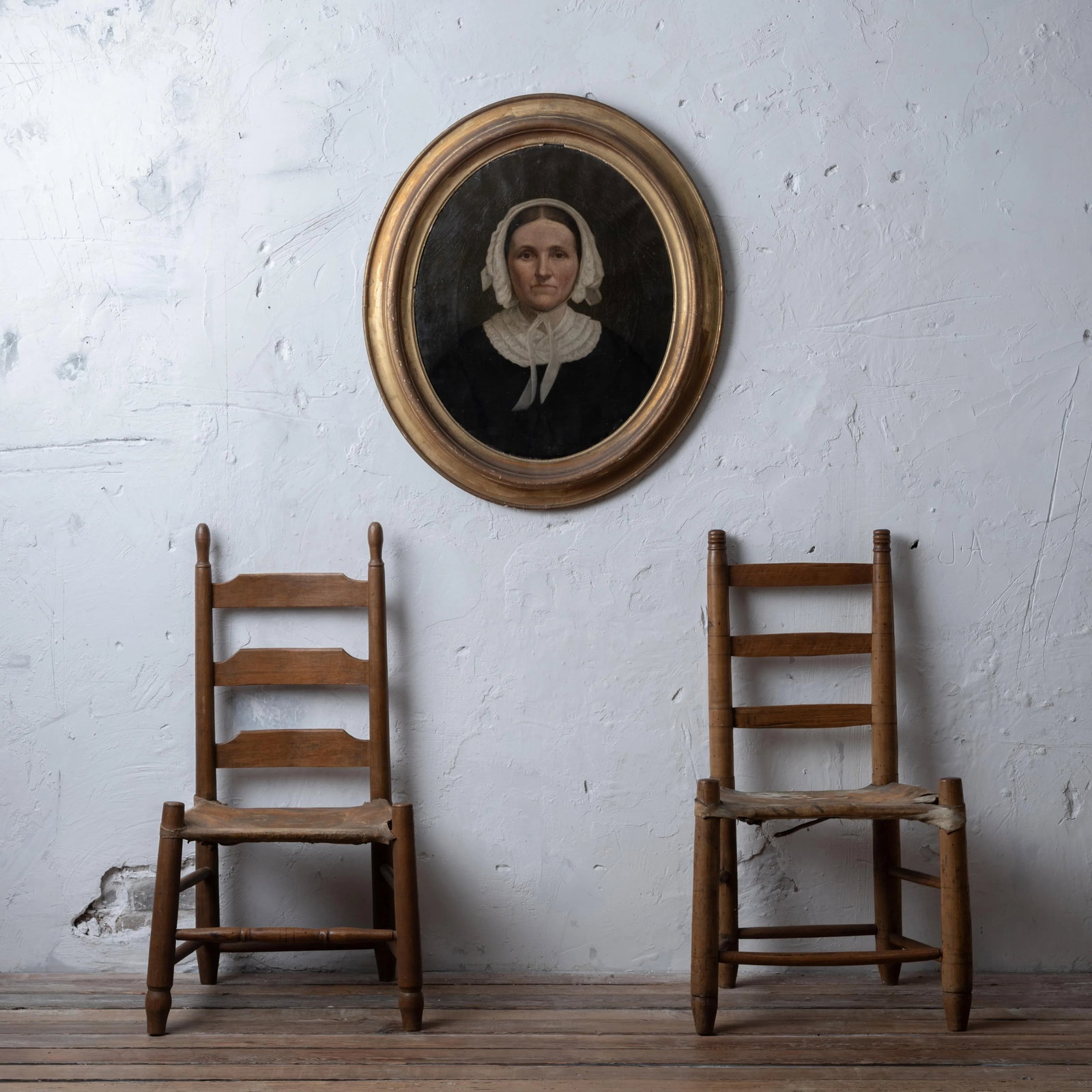 American School Portrait Painting, 19th Century - 2
