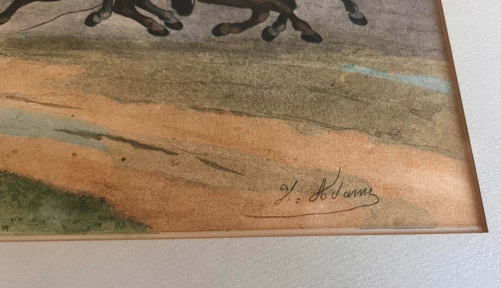 Vintage Framed Hand Colored Etching 'La Chaise De Posse' by Victor-Jean Adam - 10