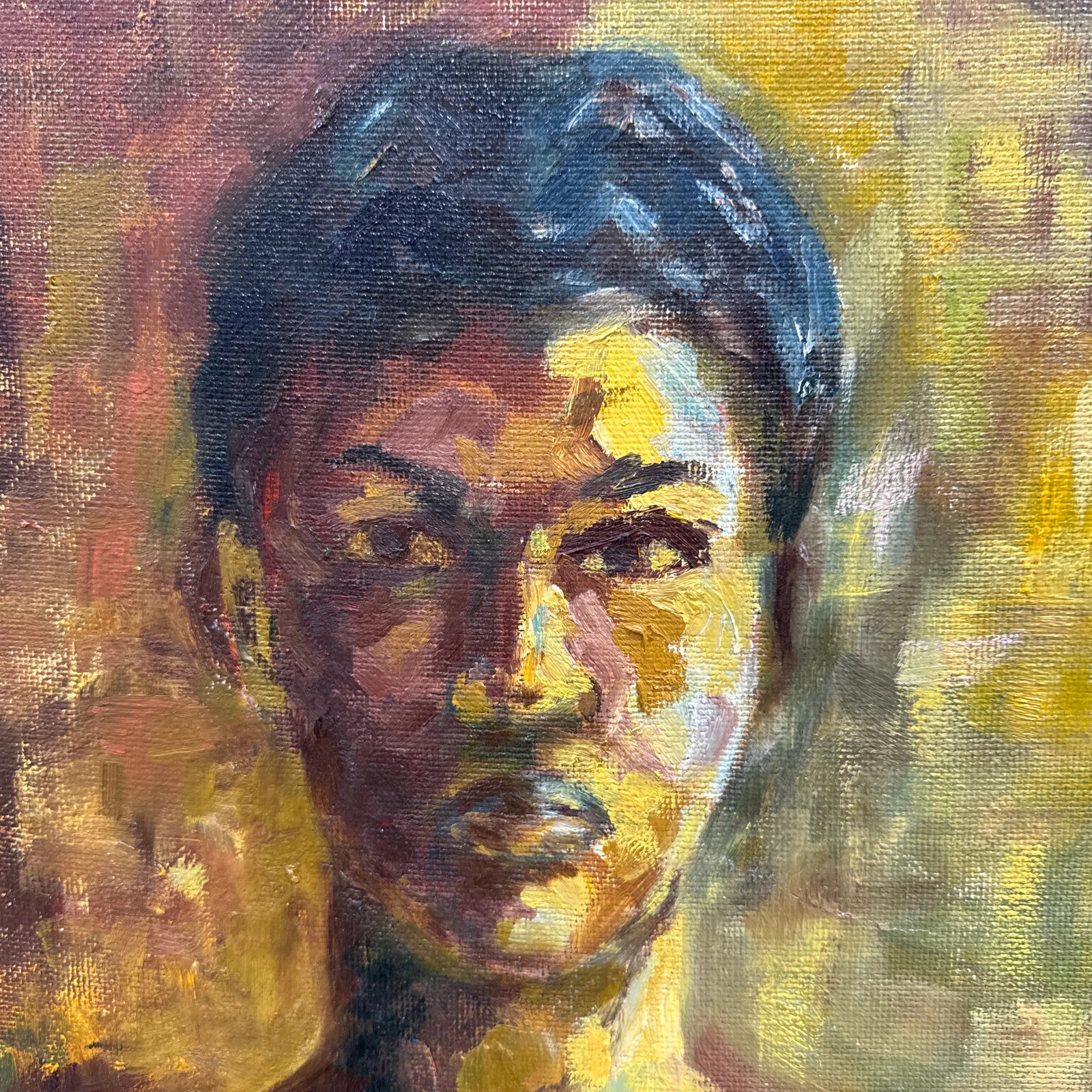 Vintage 1970s Figurative Oil on Board Painting ~Framed and Signed - 2